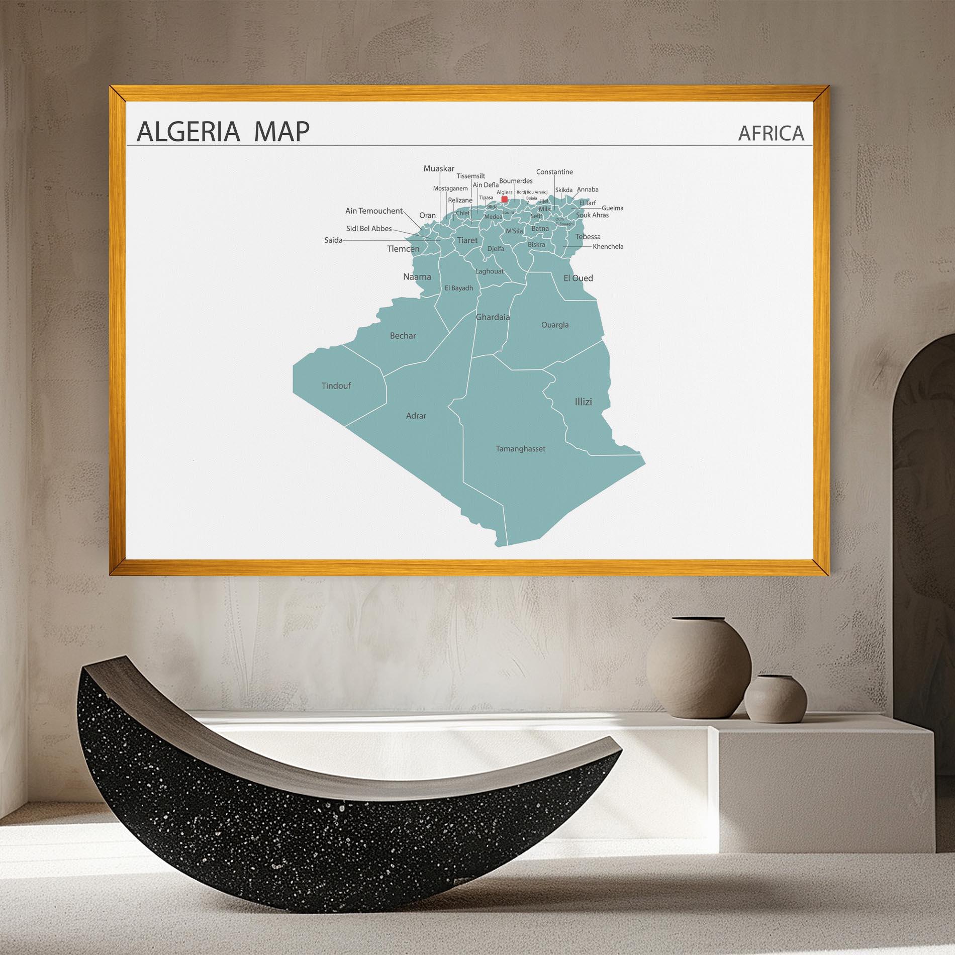 Vászonkép Algeria Map mockup 8