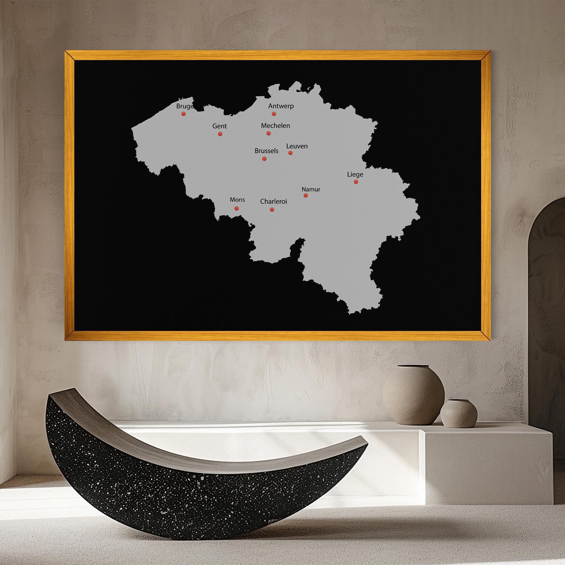 Vászonkép Belgium Map mockup 8