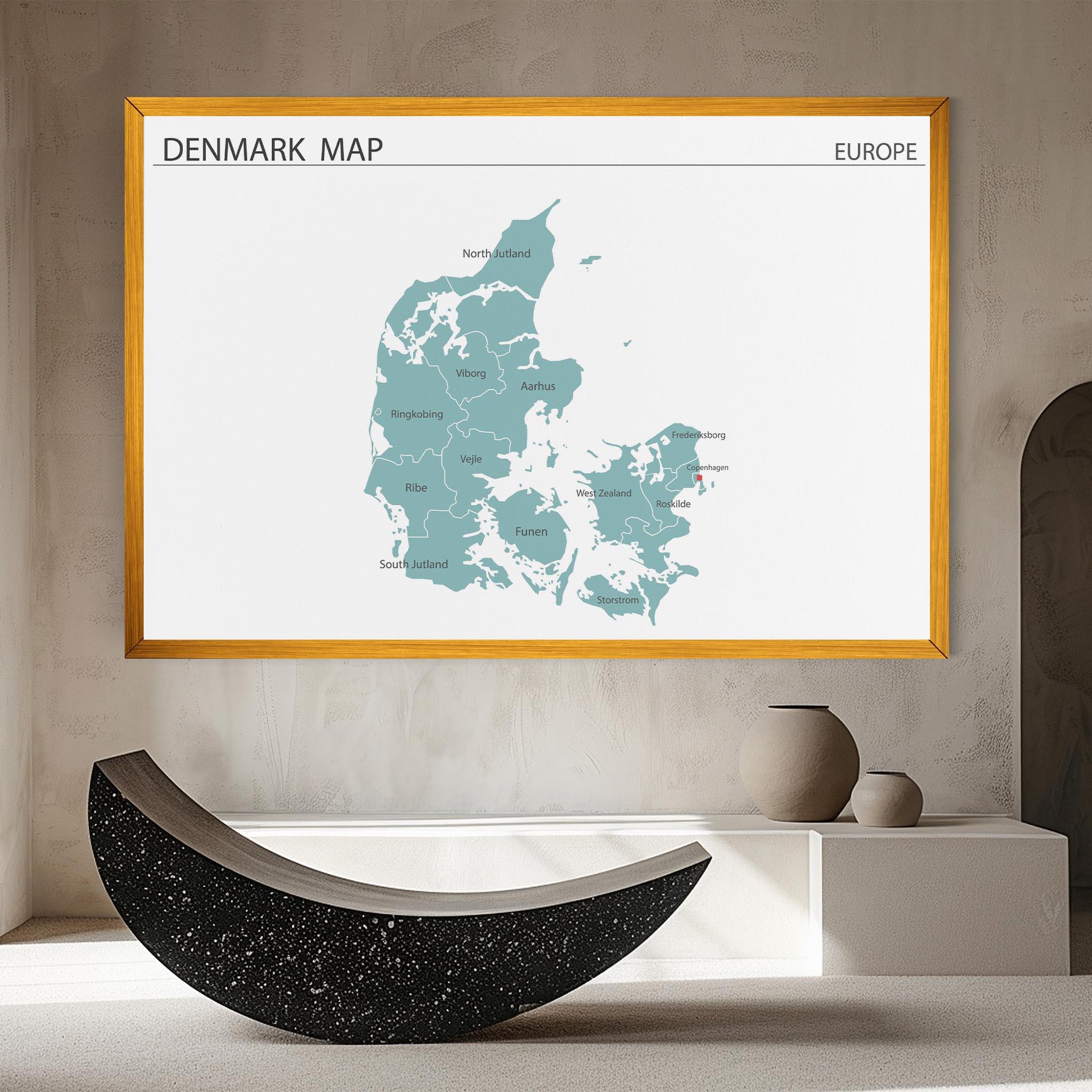 Vászonkép Denmark Map mockup 8