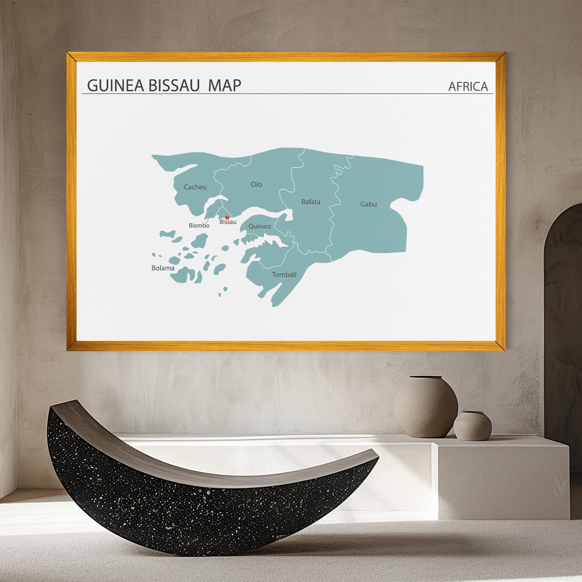 Vászonkép Guinea Bissau Map mockup 8