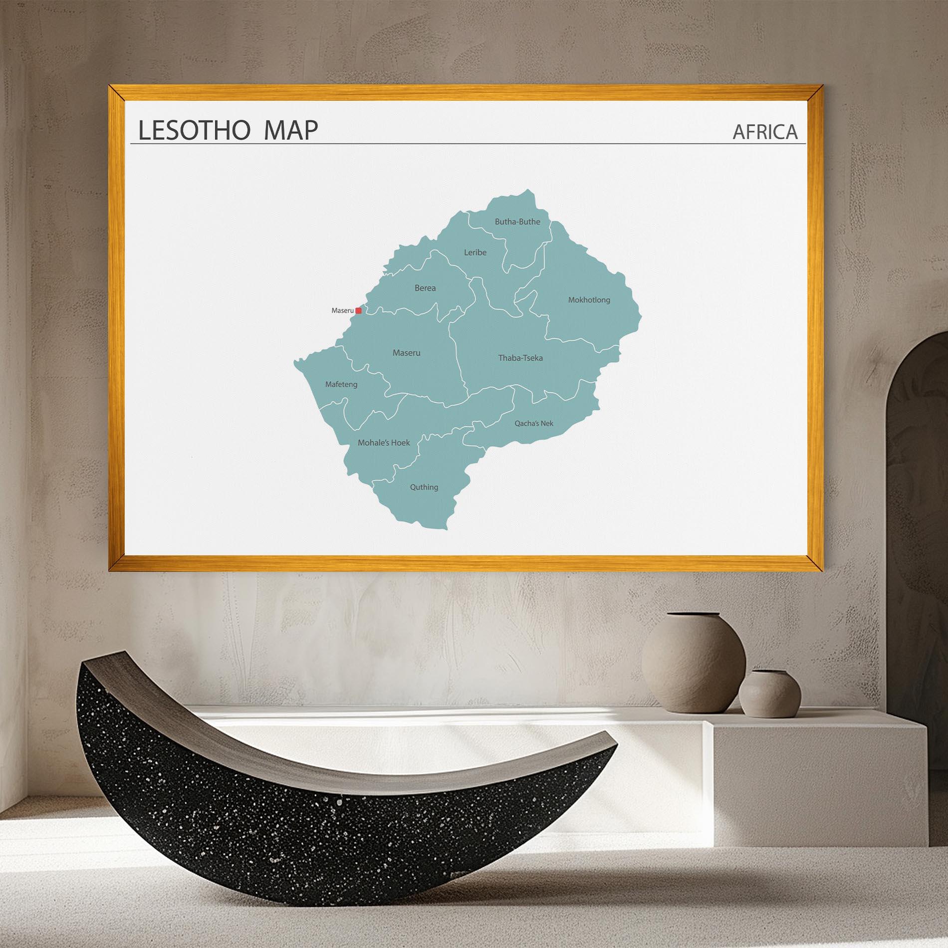 Vászonkép Lesotho Map mockup 8