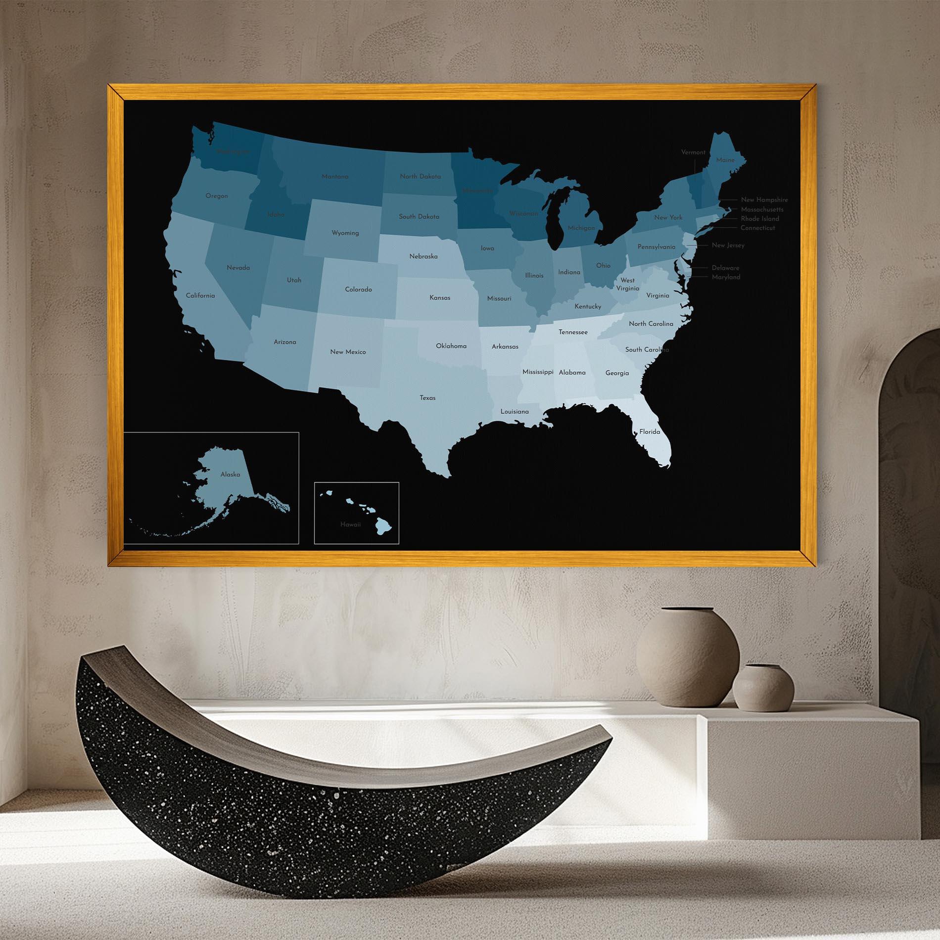 Vászonkép Sua Blue Map mockup 8