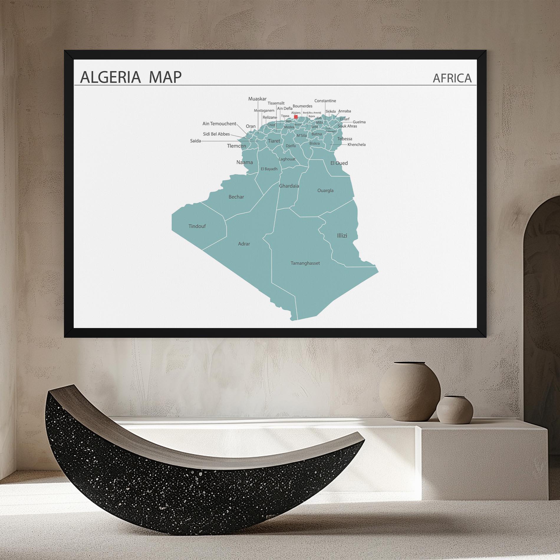 Vászonkép Algeria Map mockup 8