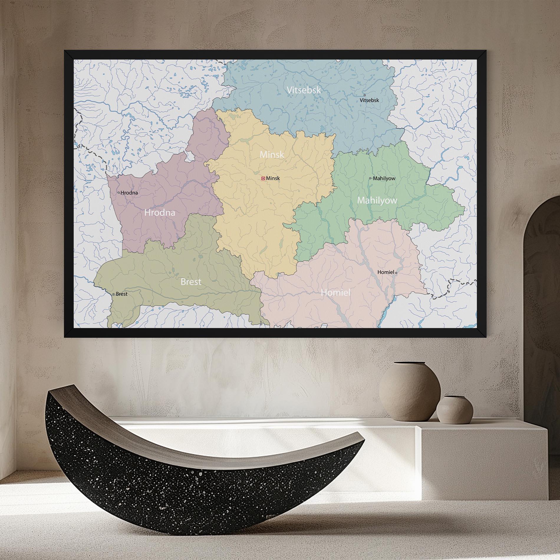 Vászonkép Belarus Map mockup 8