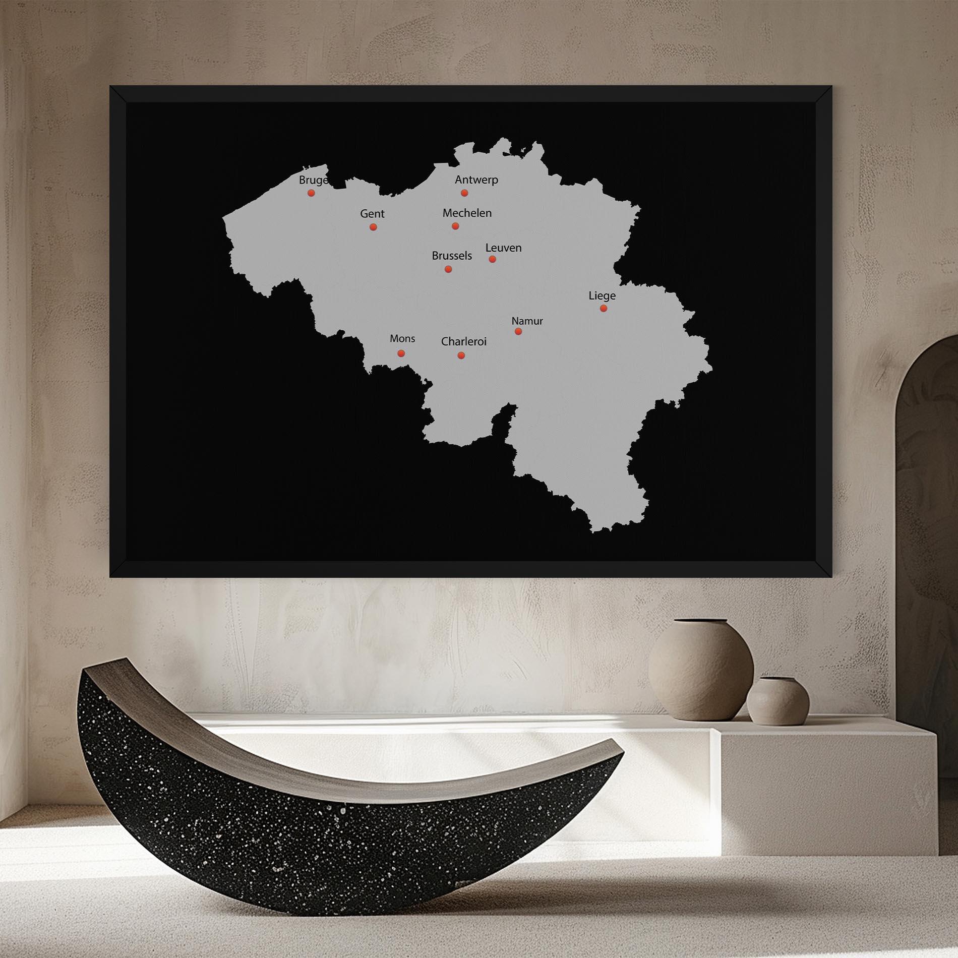 Vászonkép Belgium Map mockup 8