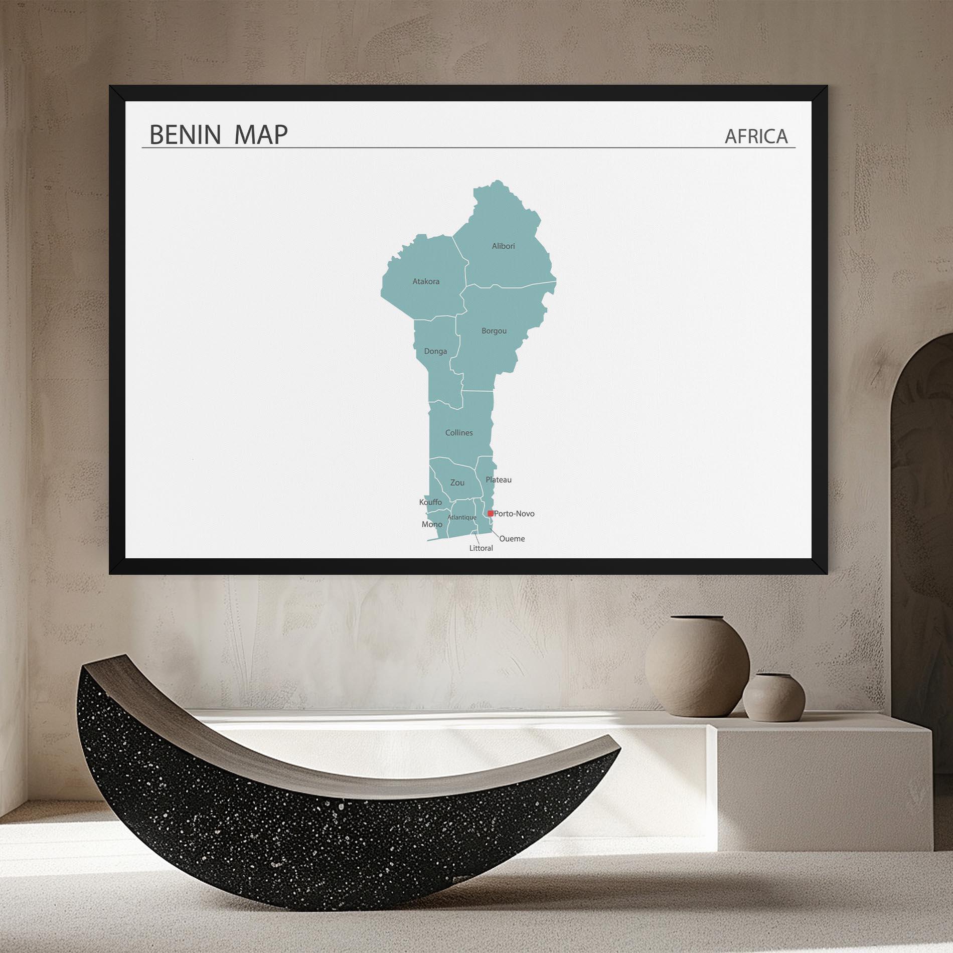 Vászonkép Benin Map mockup 8
