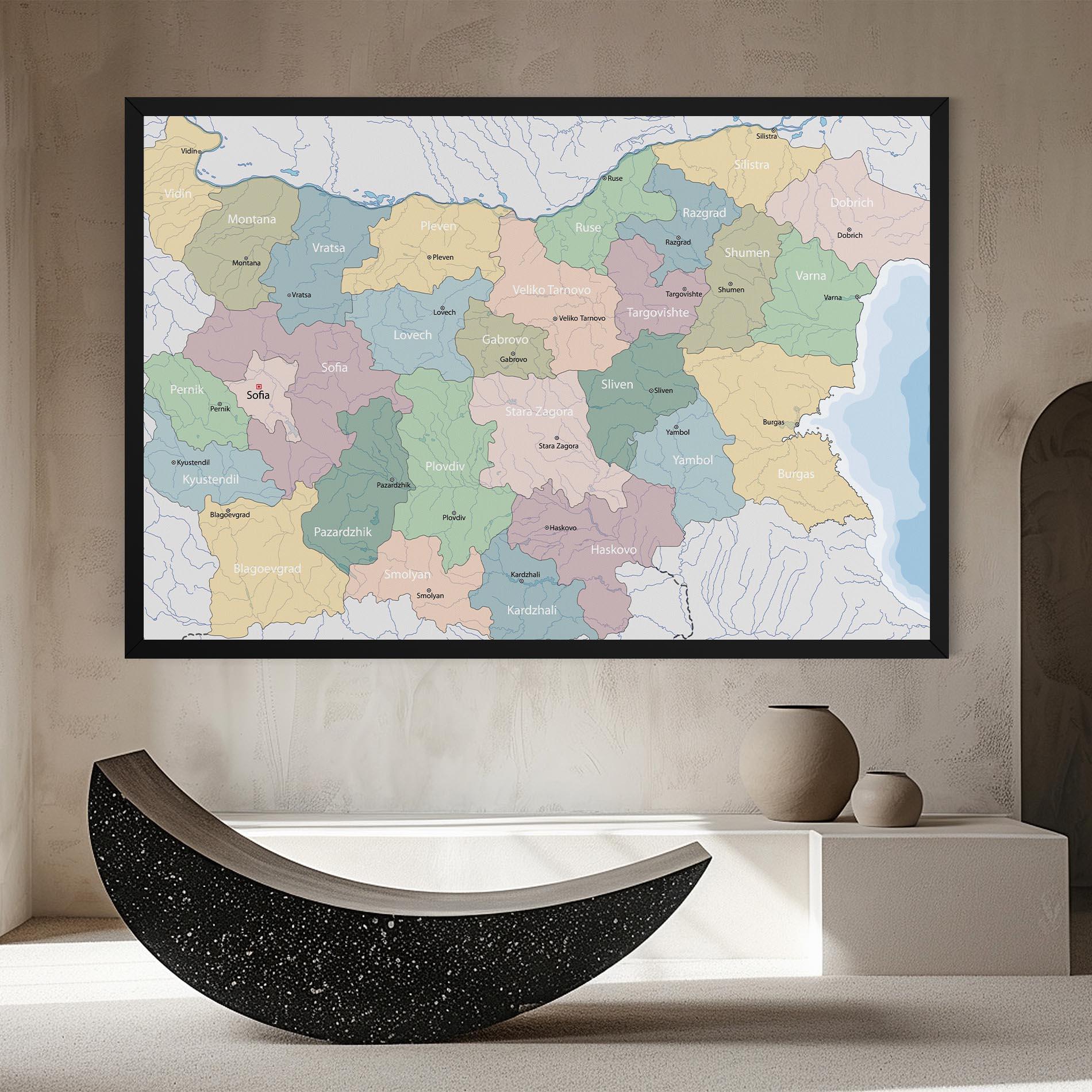Vászonkép Bulgaria Map mockup 8