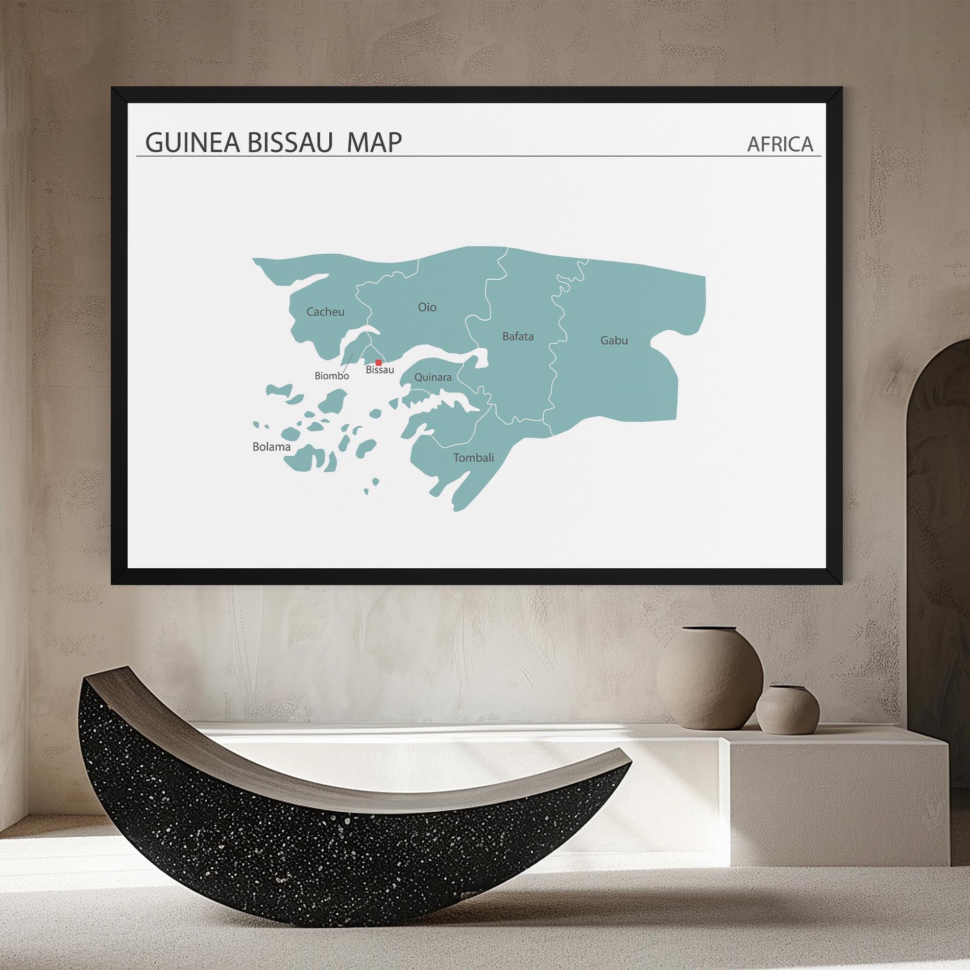 Vászonkép Guinea Bissau Map mockup 8
