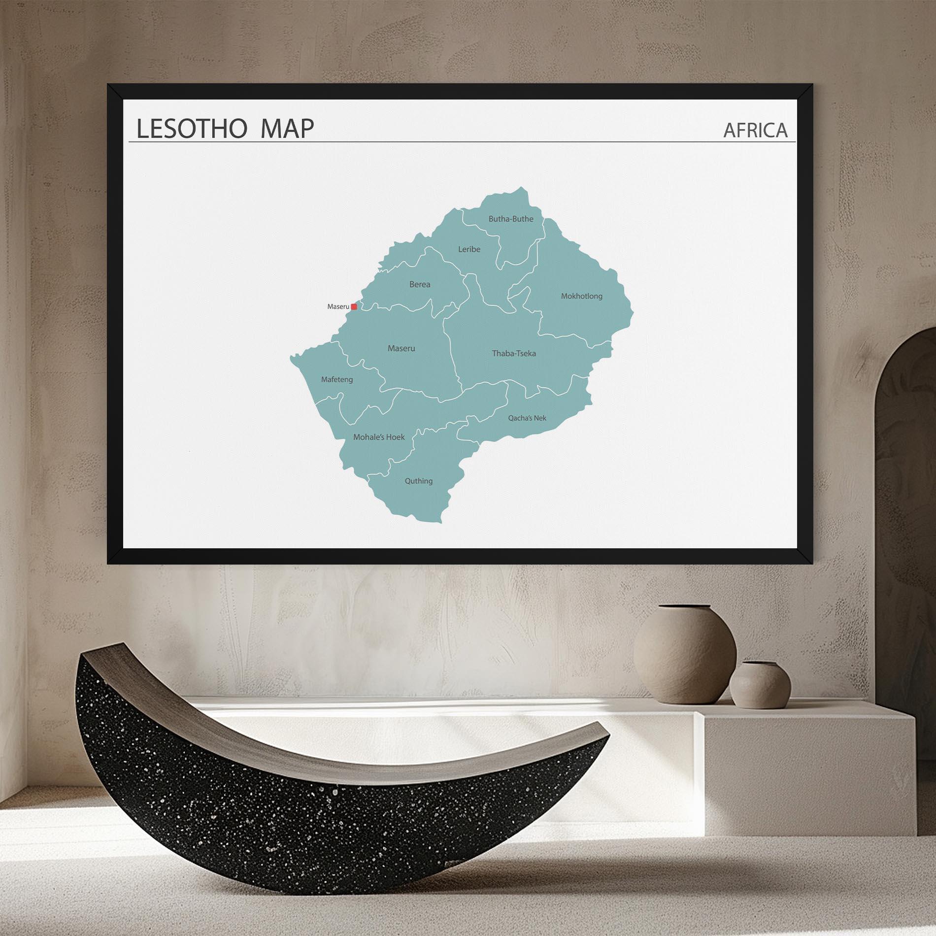 Vászonkép Lesotho Map mockup 8