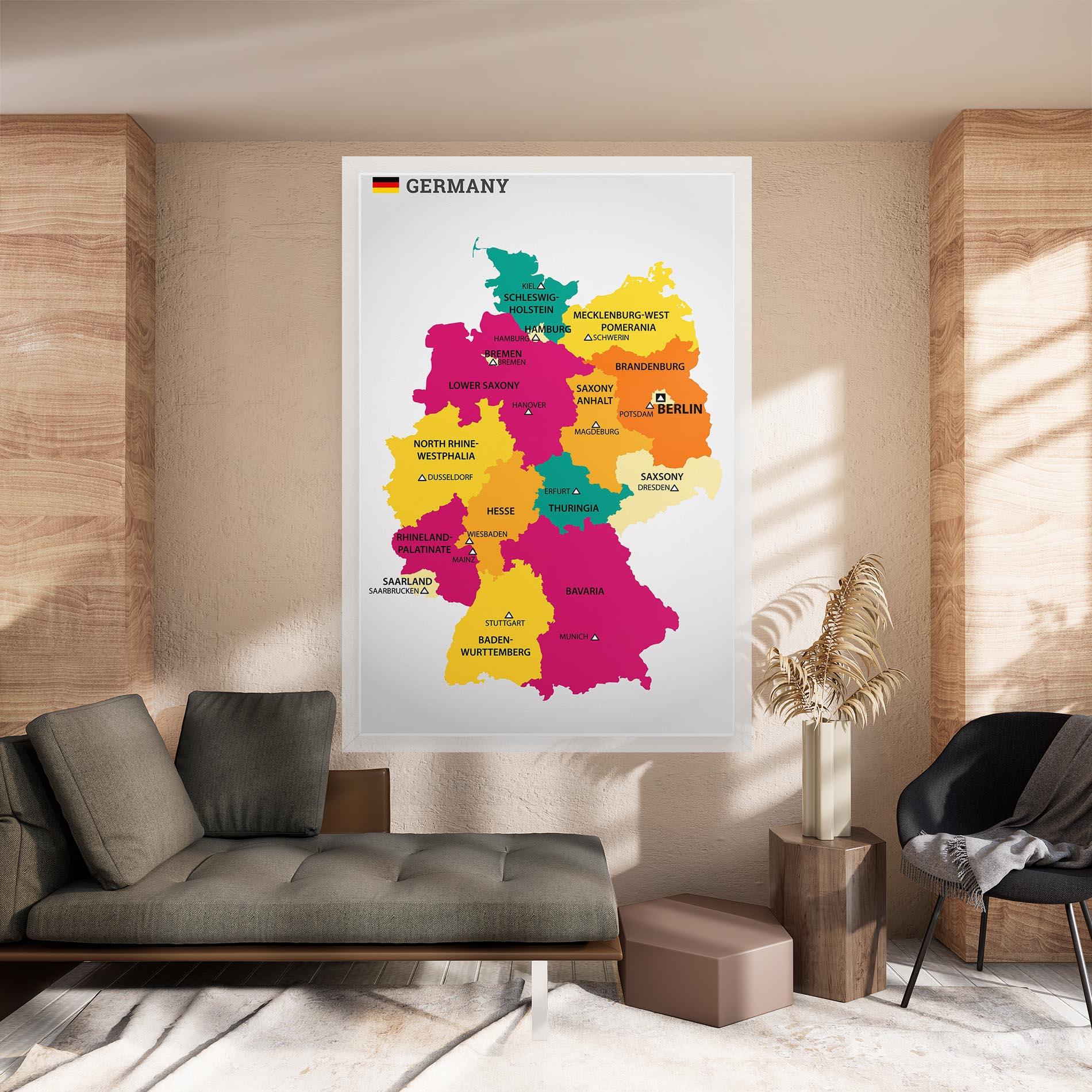 Vászonkép Germany Color Map mockup 8