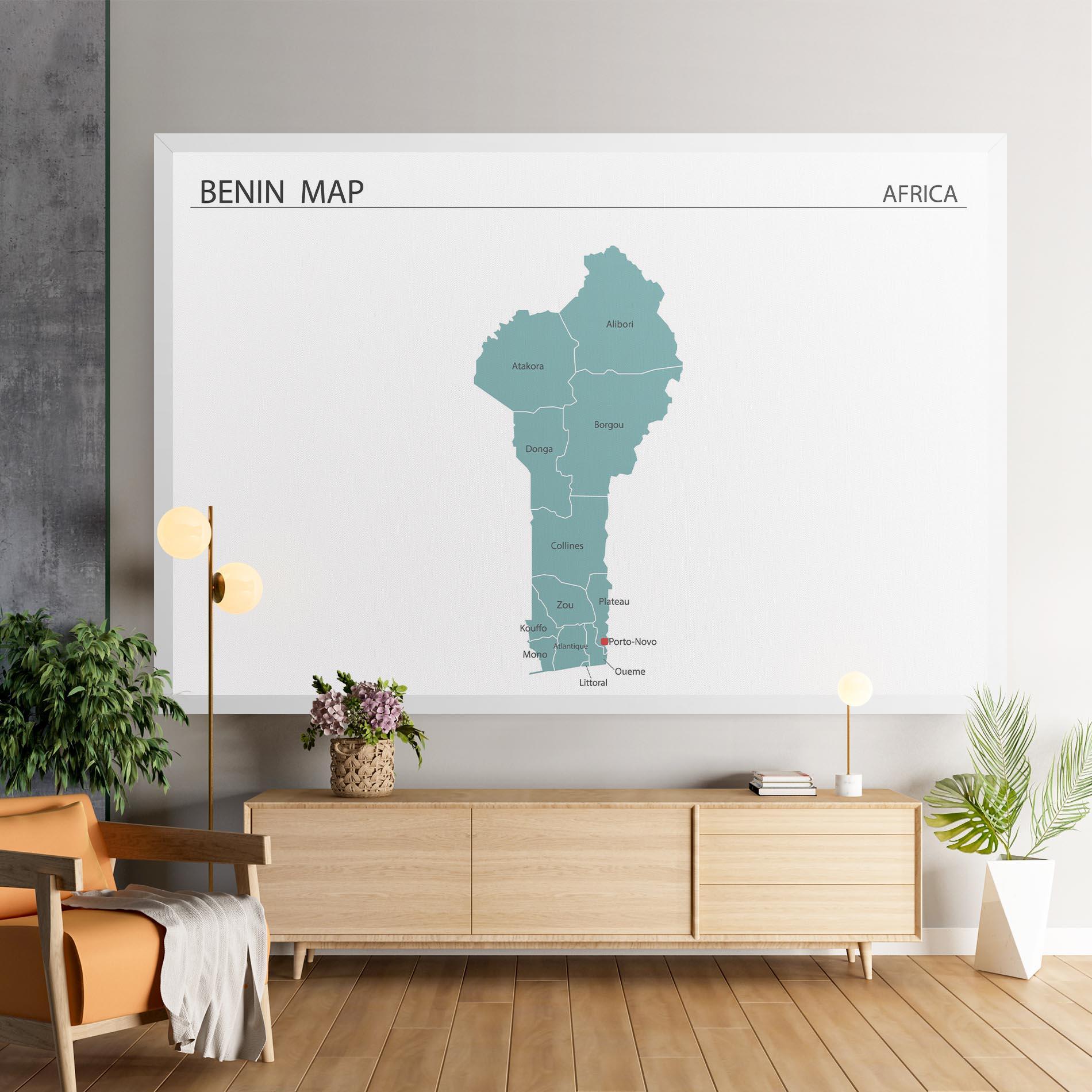 Vászonkép Benin Map mockup 9