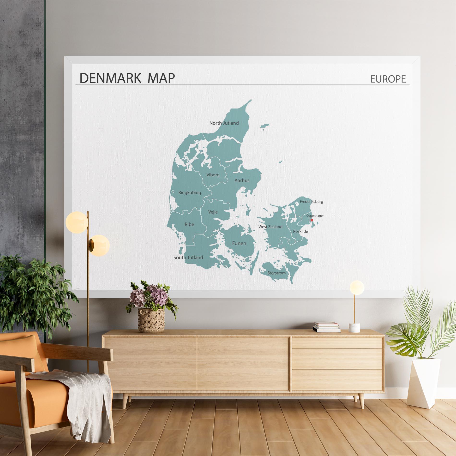 Vászonkép Denmark Map mockup 9