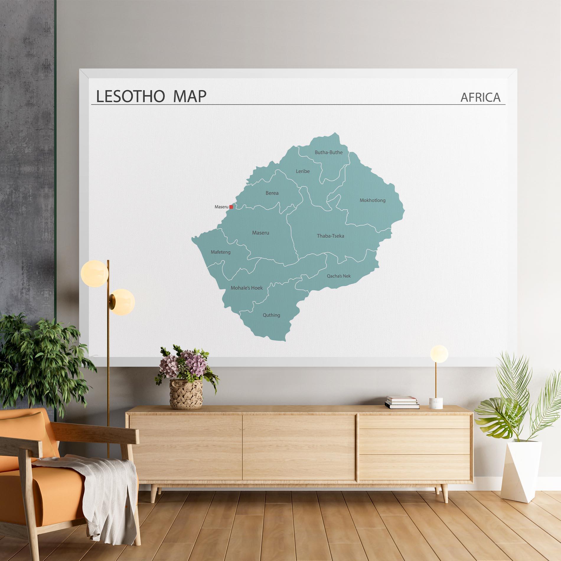 Vászonkép Lesotho Map mockup 9