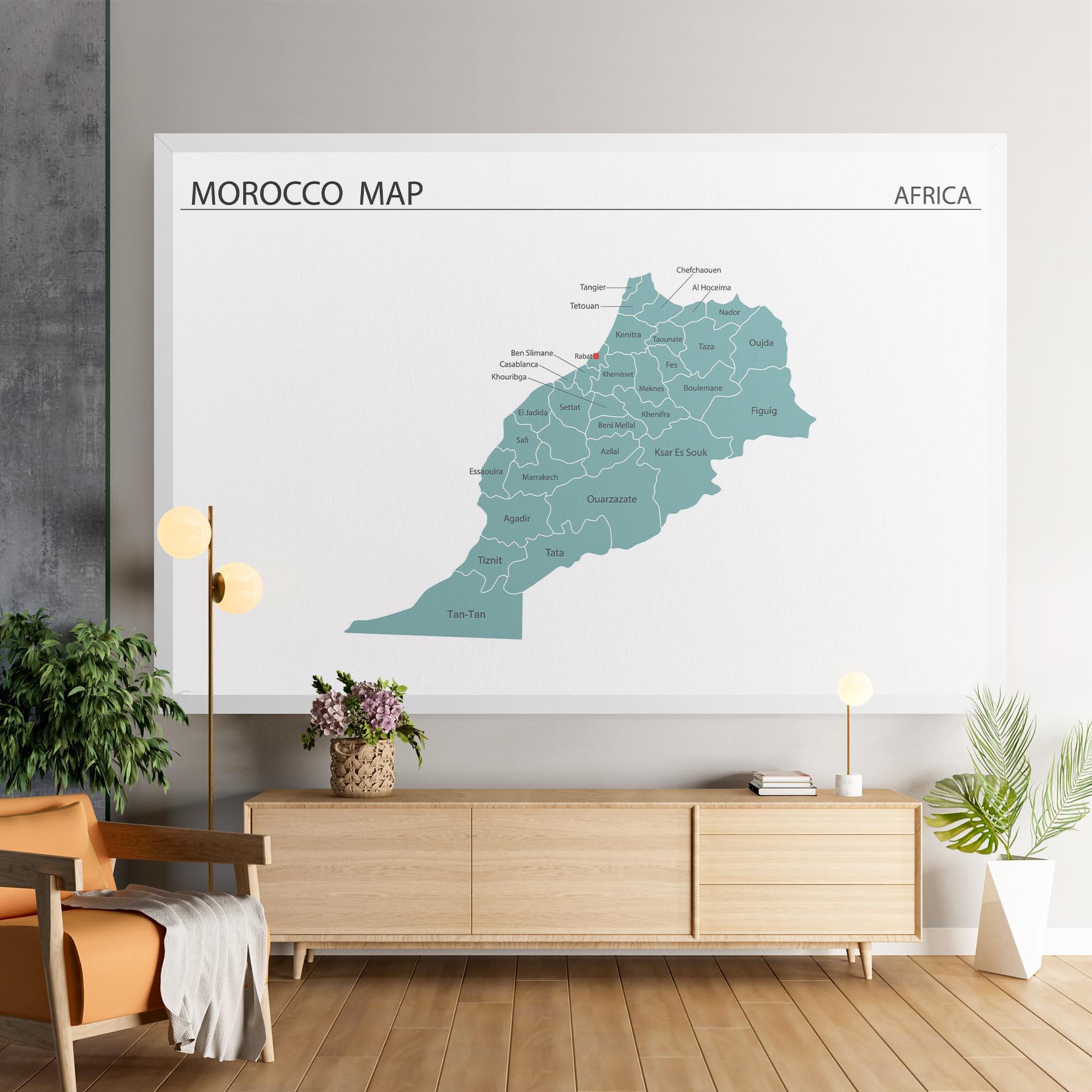 Vászonkép Morocco Map mockup 9