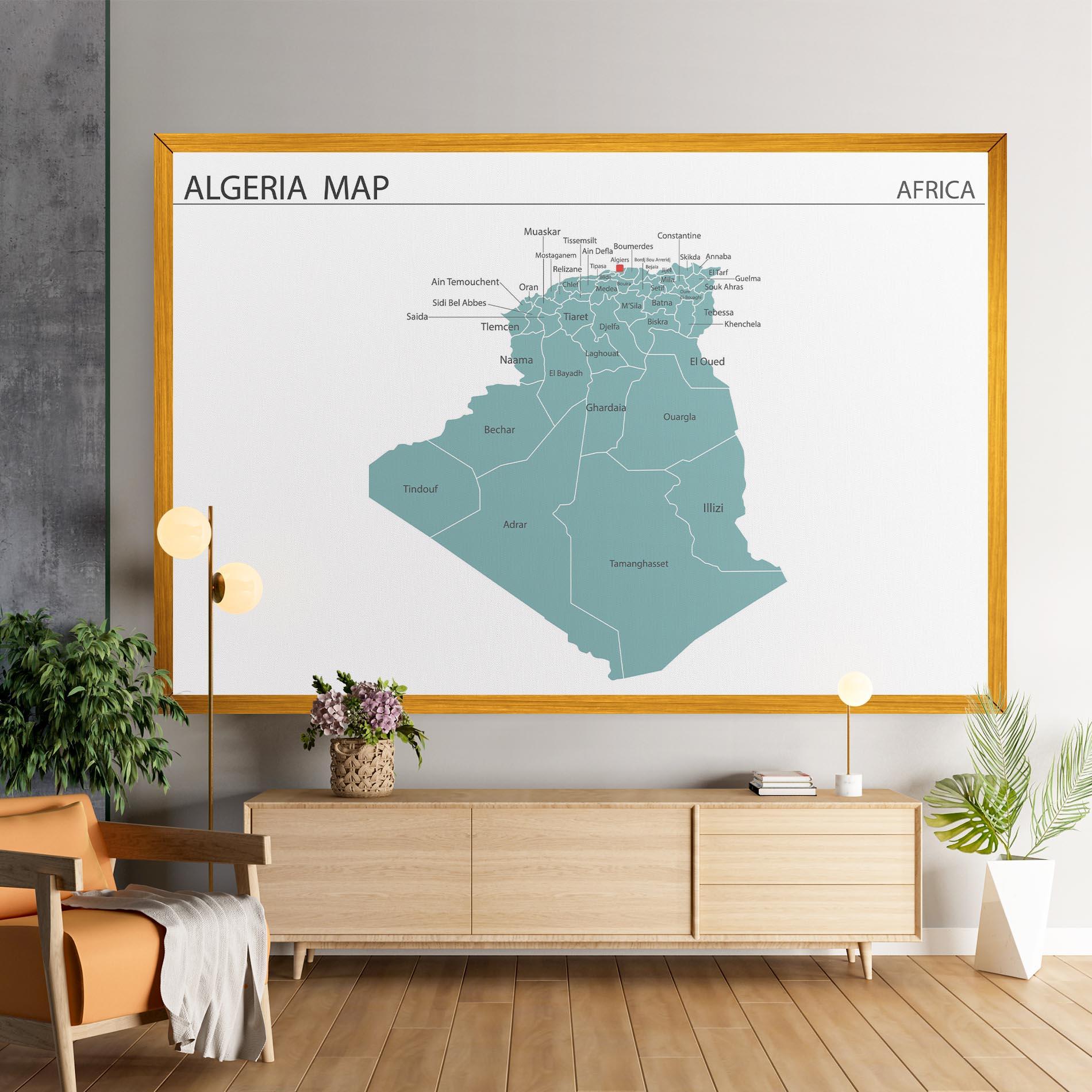 Vászonkép Algeria Map mockup 9