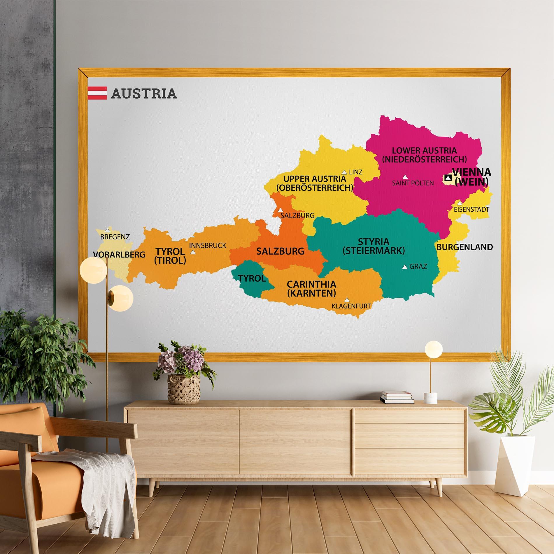 Vászonkép Austria Color Map mockup 9