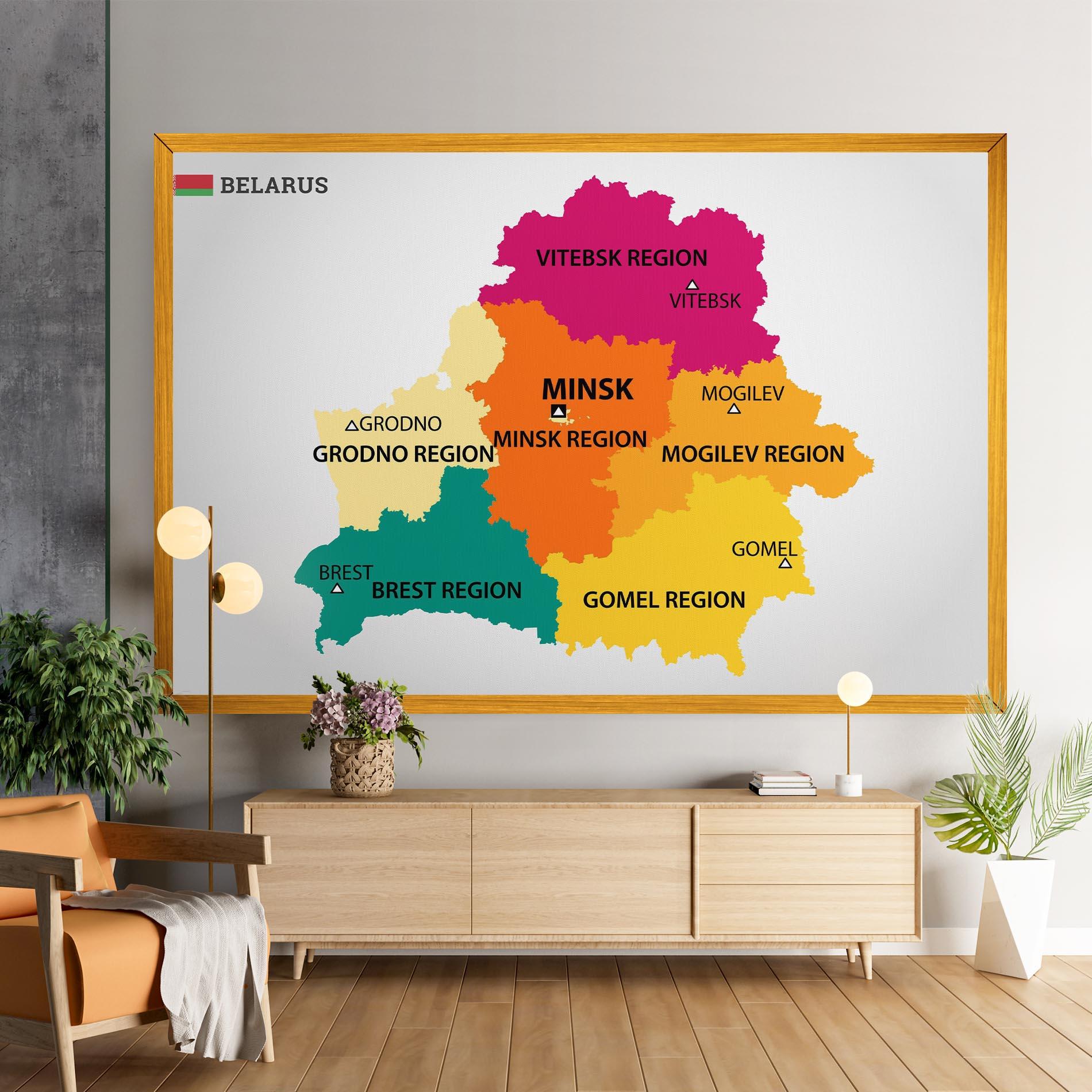 Vászonkép Belarus Color Map mockup 9