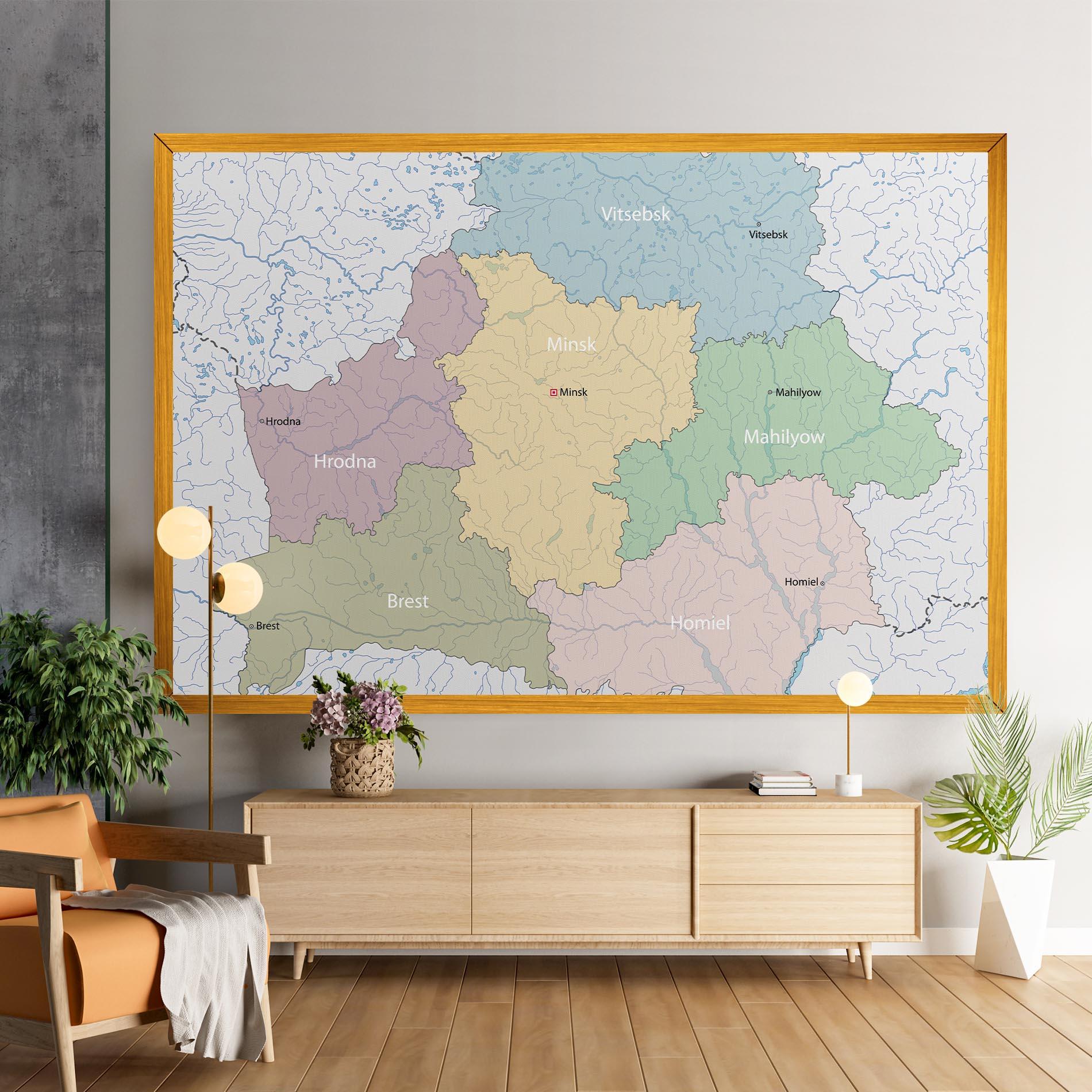 Vászonkép Belarus Map mockup 9