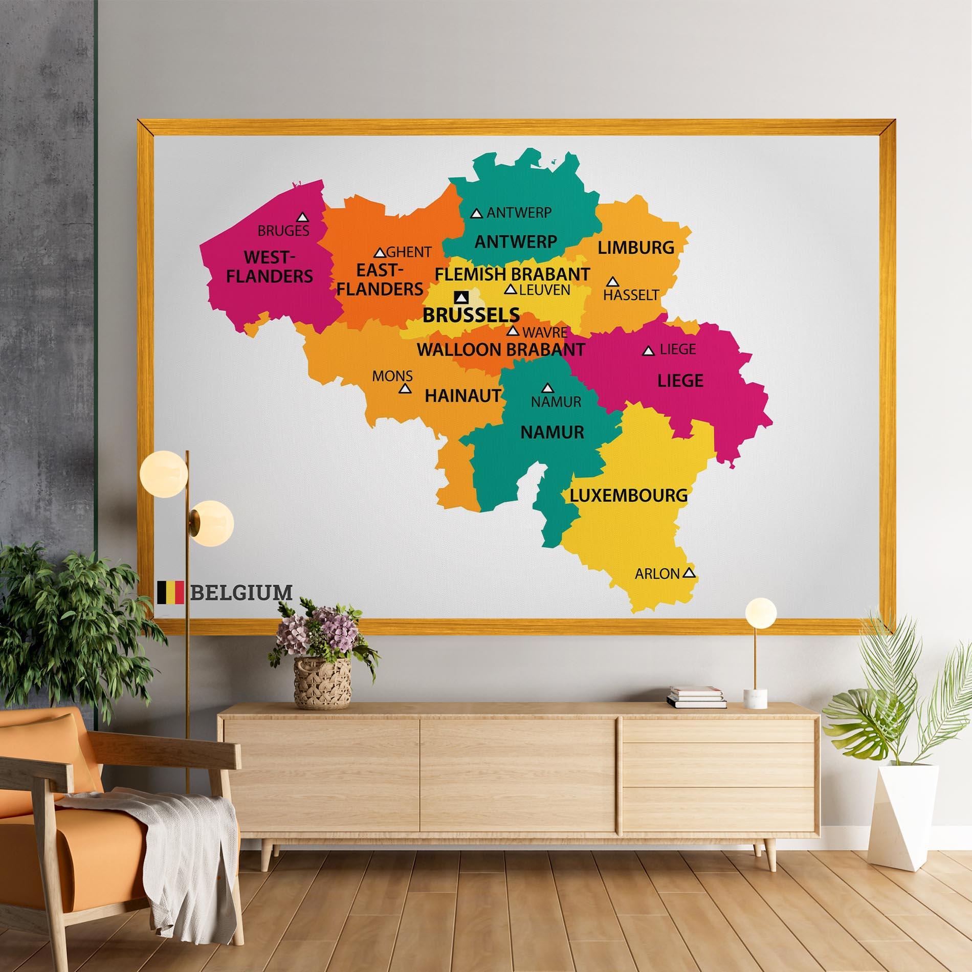 Vászonkép Belgium Color Map mockup 9
