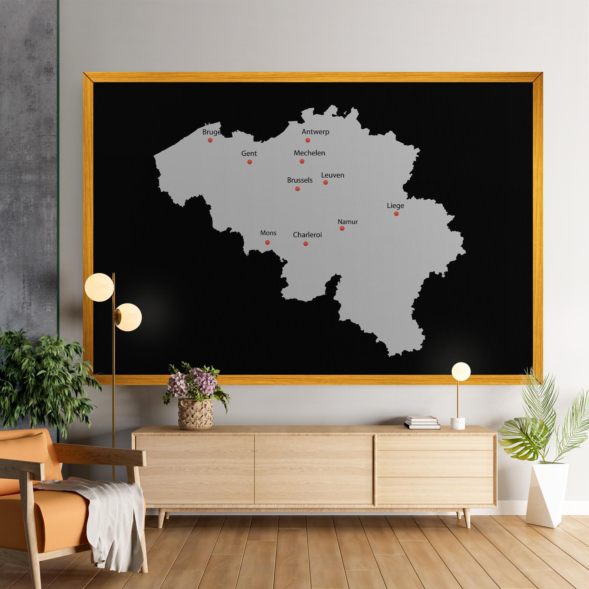 Vászonkép Belgium Map mockup 9