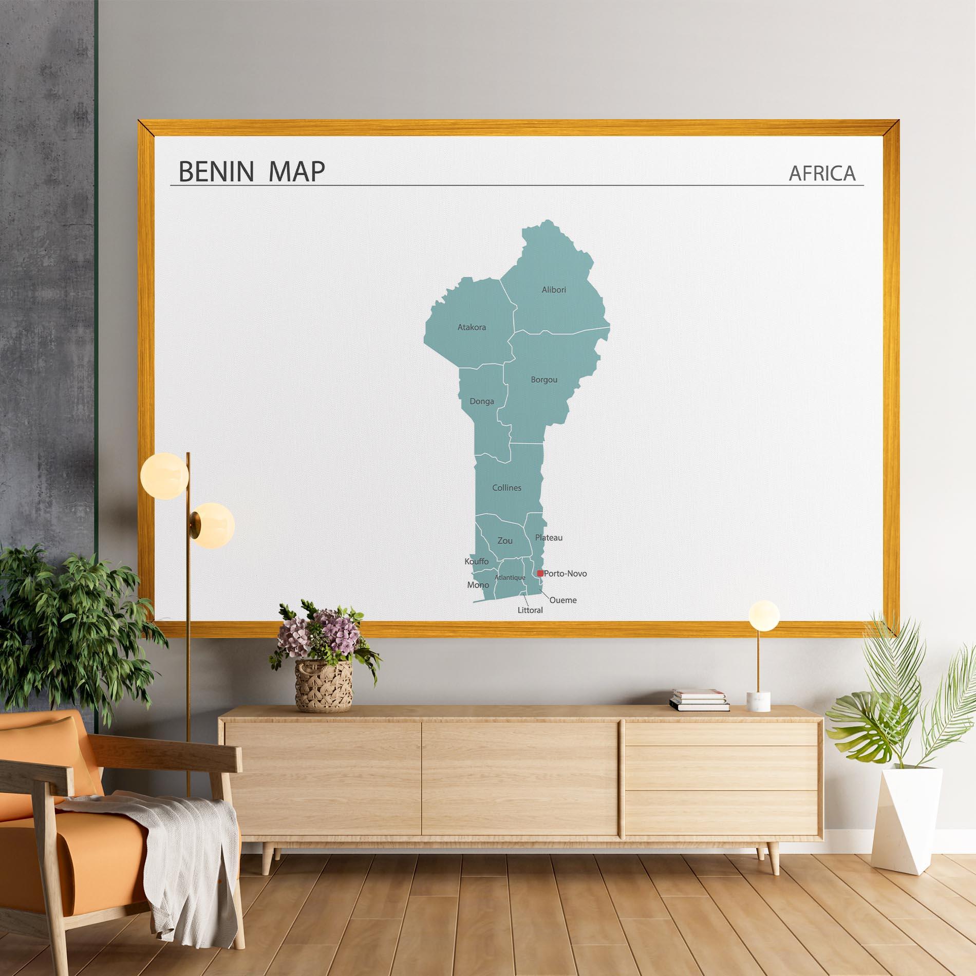 Vászonkép Benin Map mockup 9