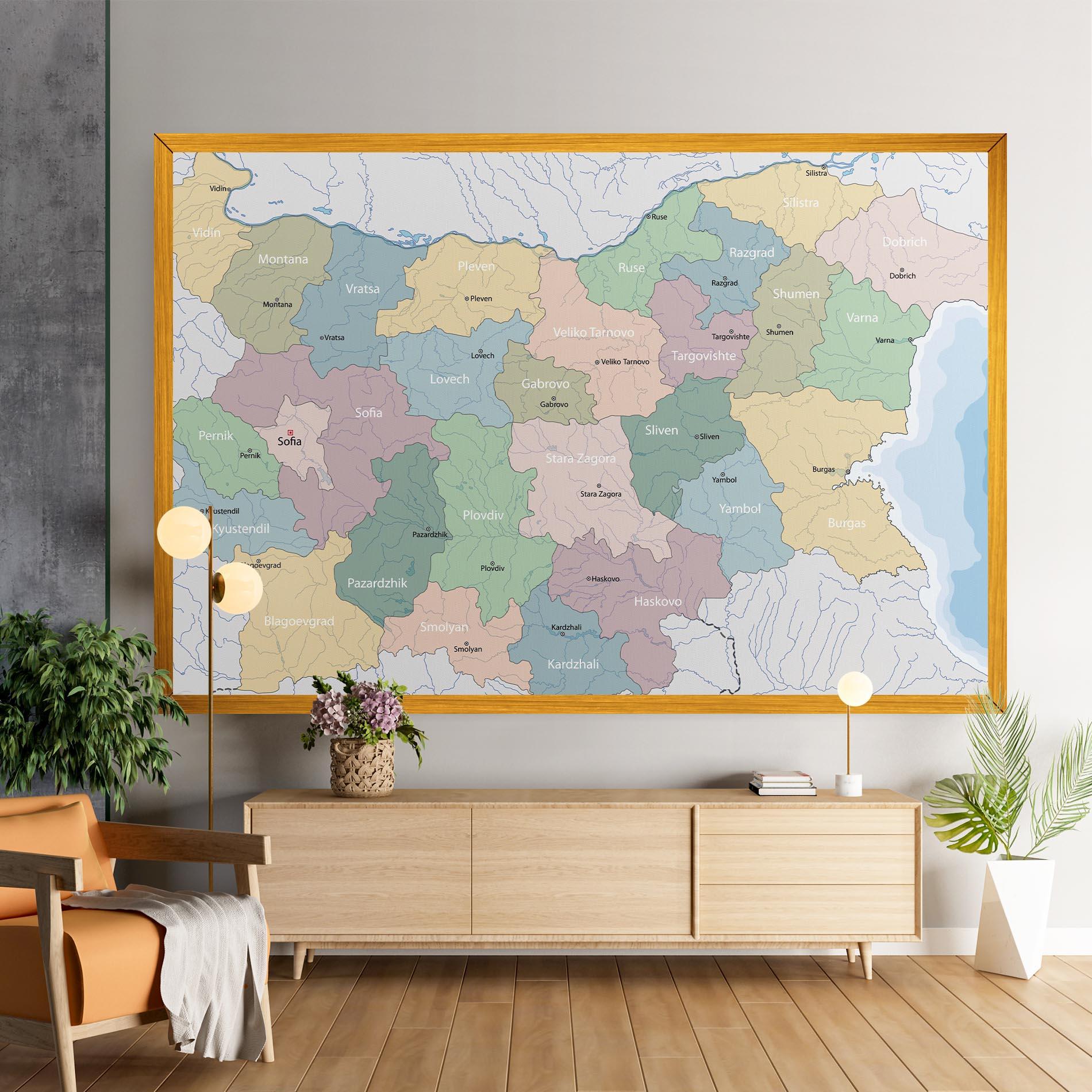 Vászonkép Bulgaria Map mockup 9