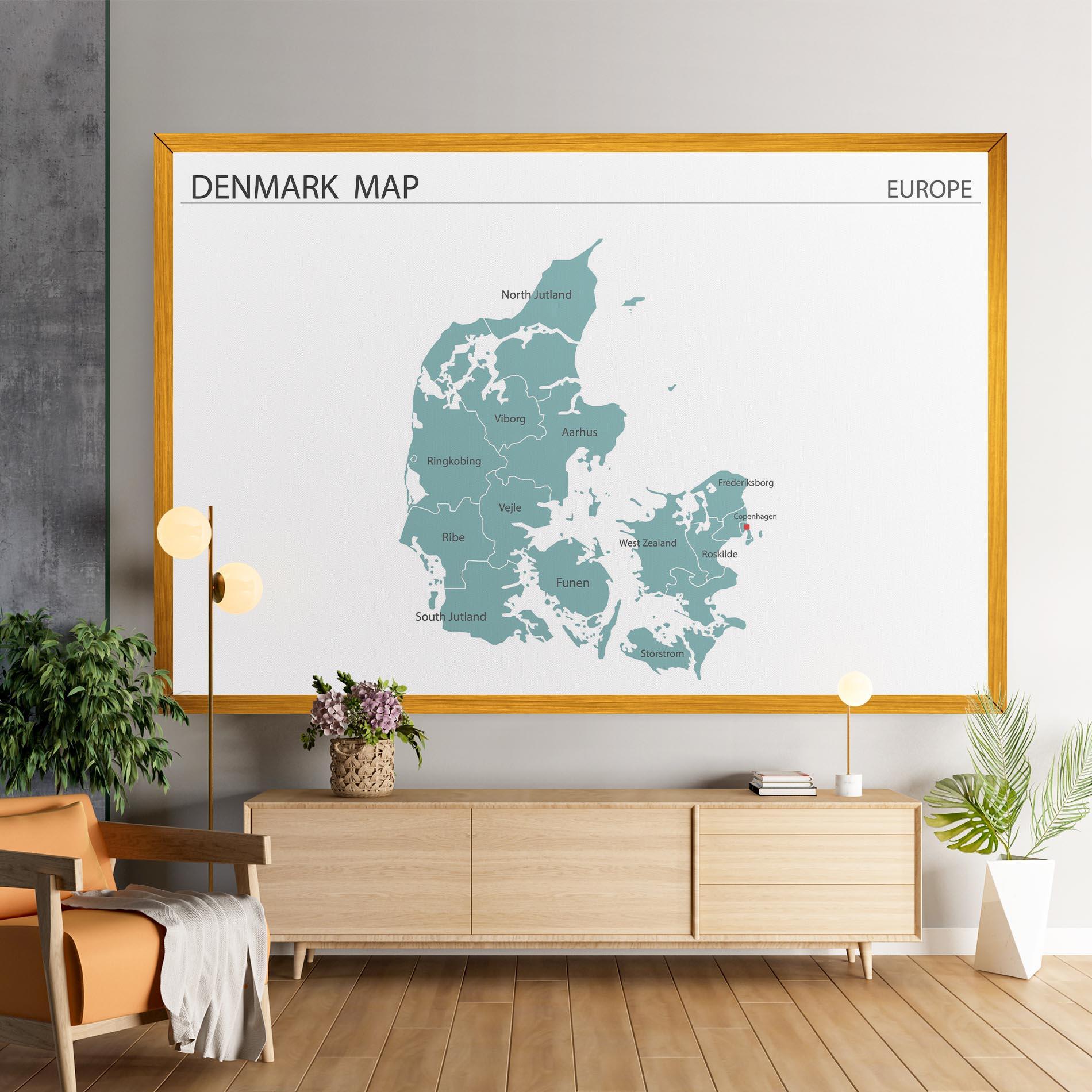 Vászonkép Denmark Map mockup 9