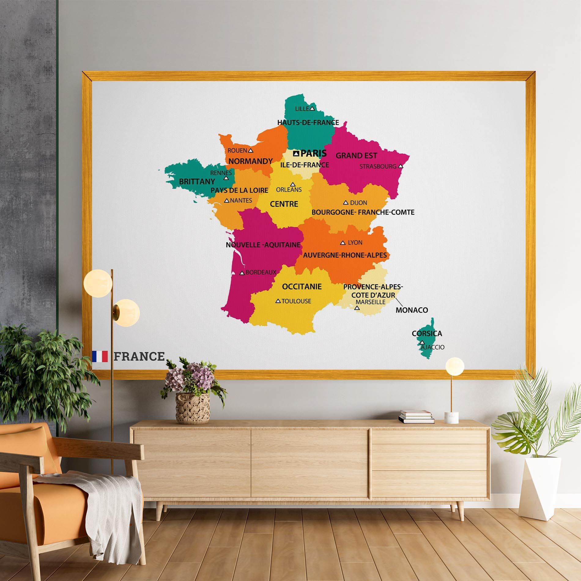 Vászonkép France Color Map mockup 9