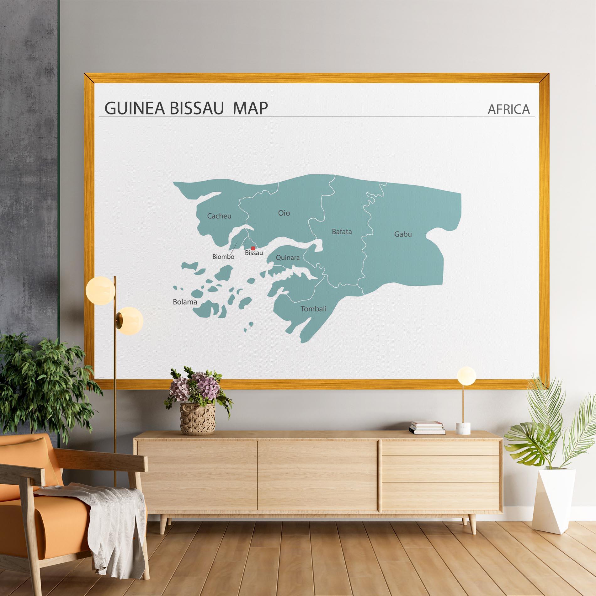 Vászonkép Guinea Bissau Map mockup 9
