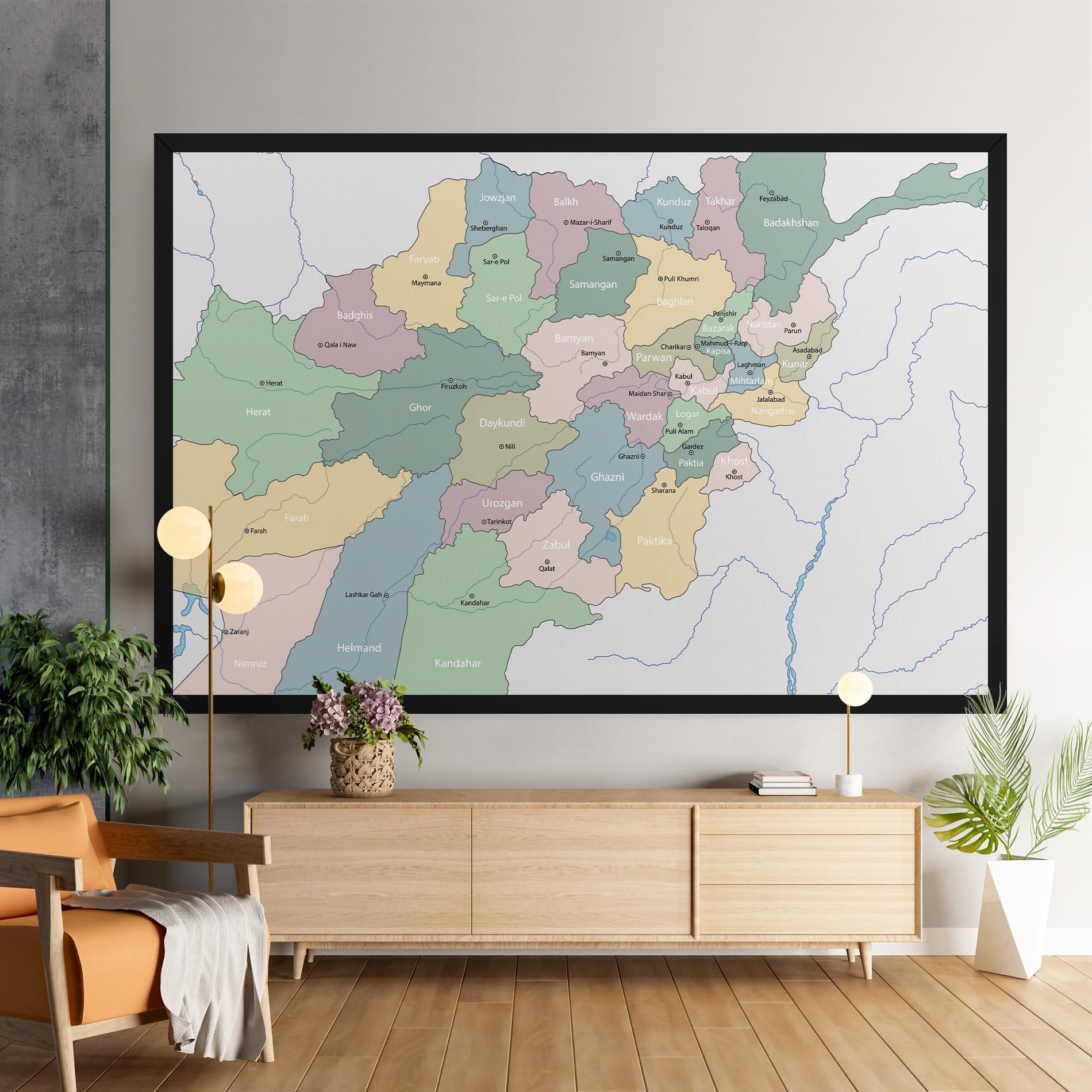 Vászonkép Afghanistan Map mockup 9