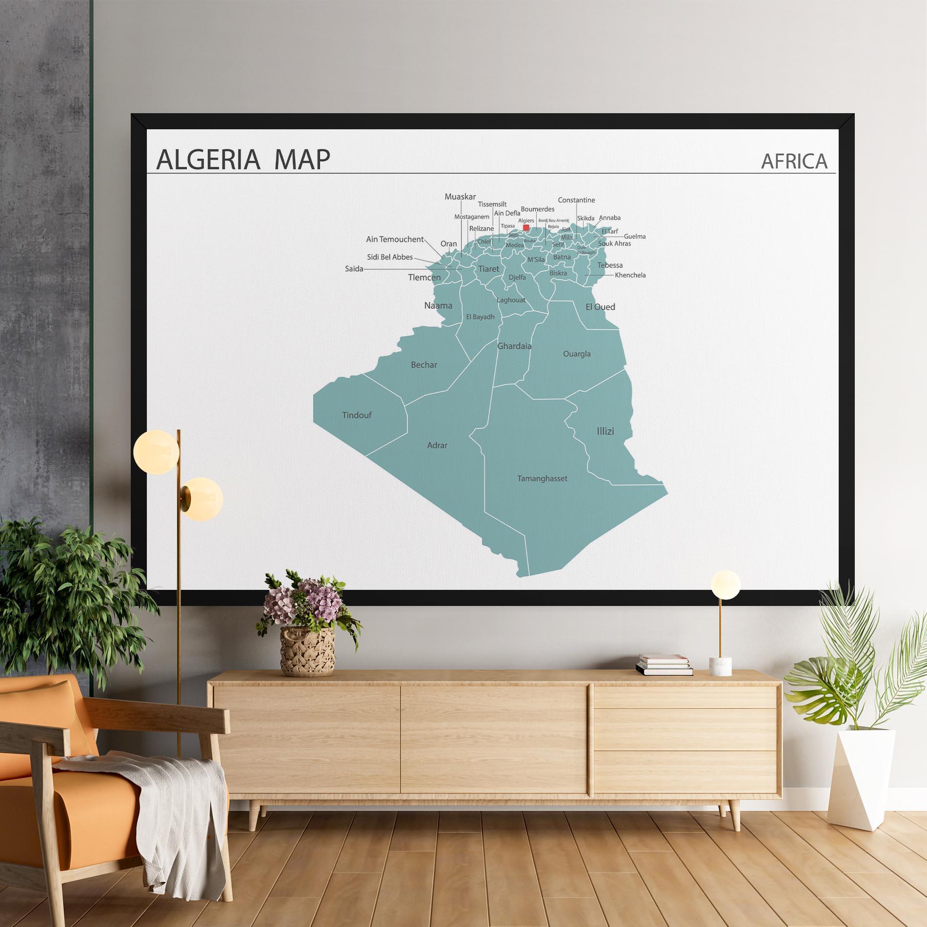 Vászonkép Algeria Map mockup 9