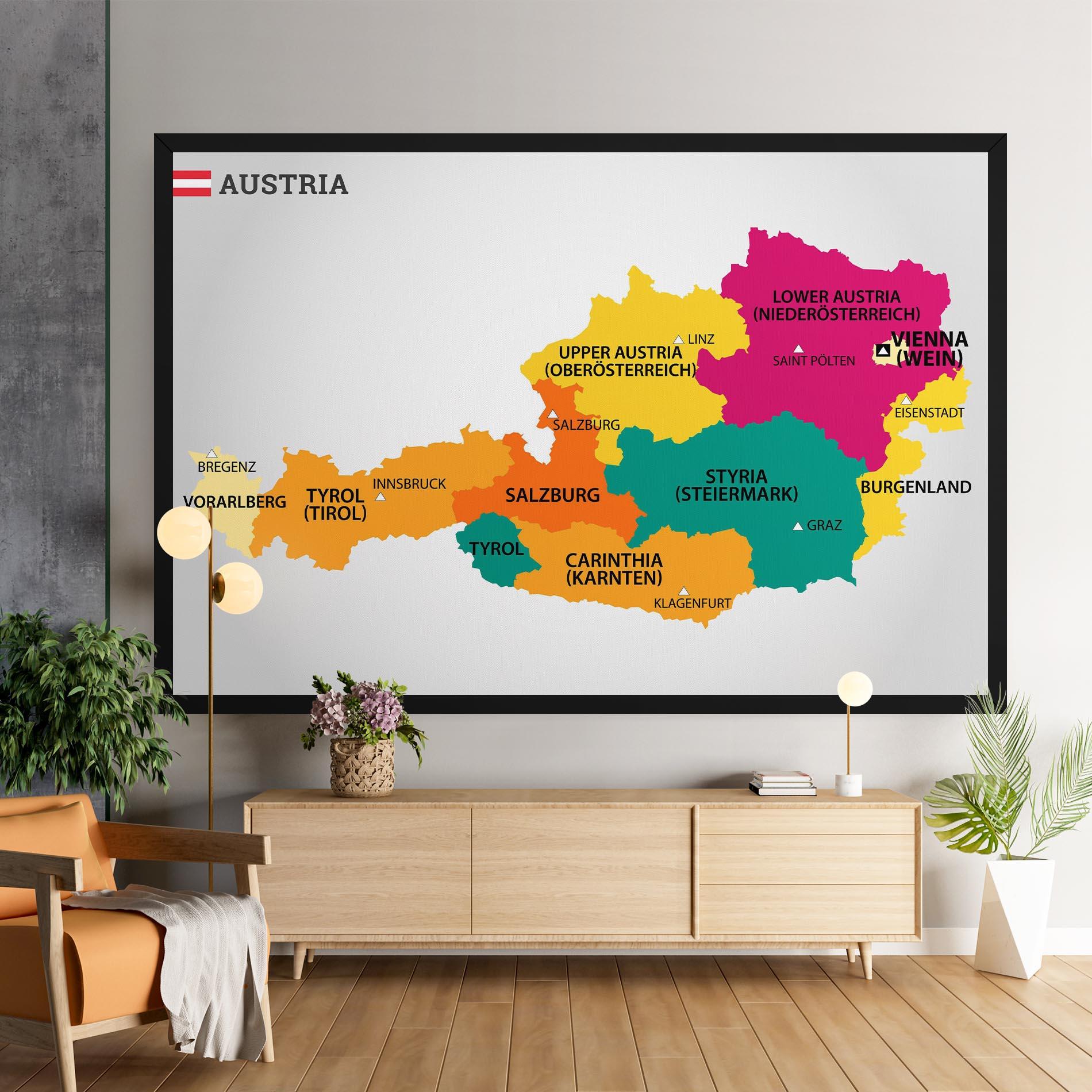 Vászonkép Austria Color Map mockup 9