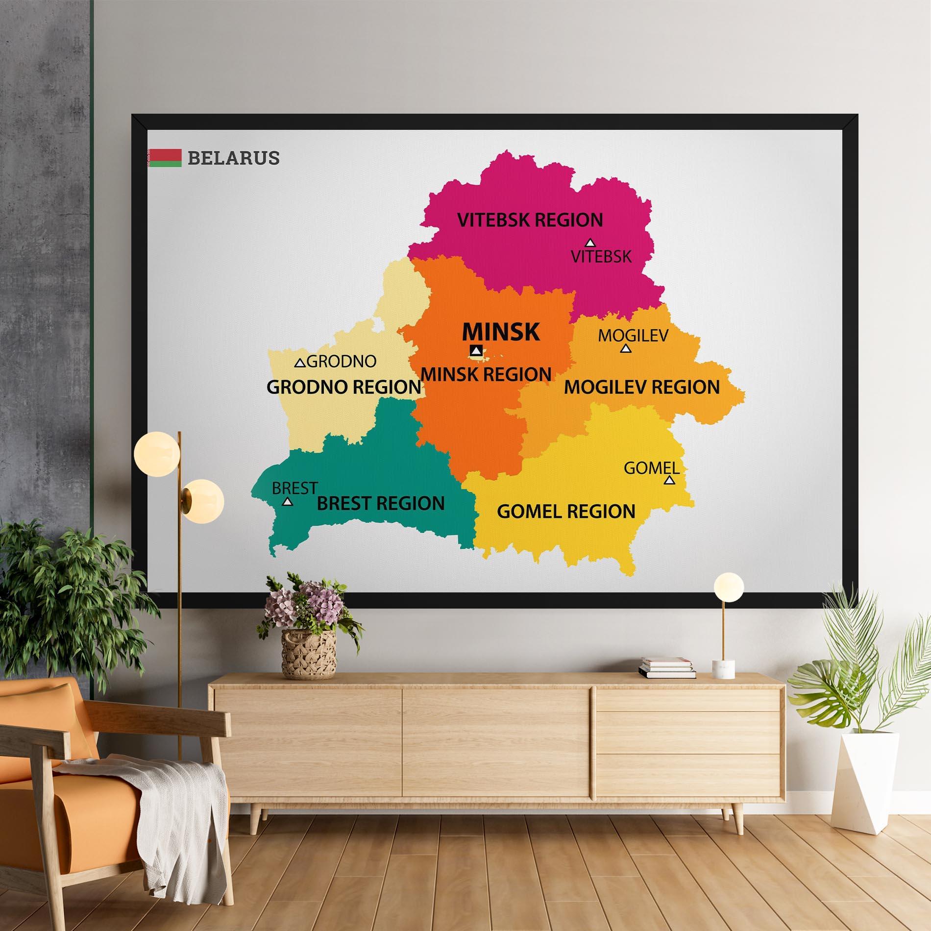 Vászonkép Belarus Color Map mockup 9