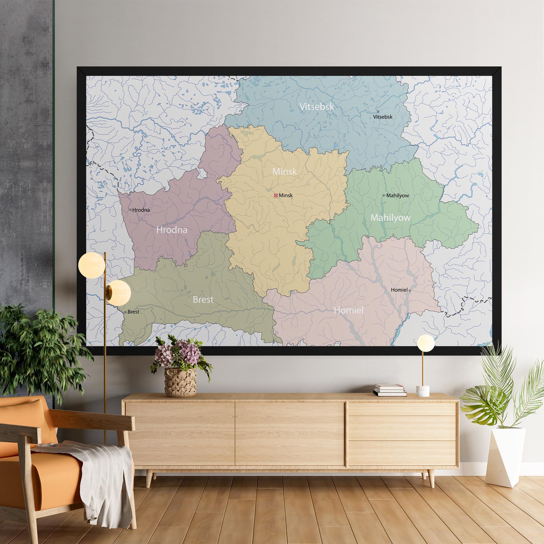 Vászonkép Belarus Map mockup 9