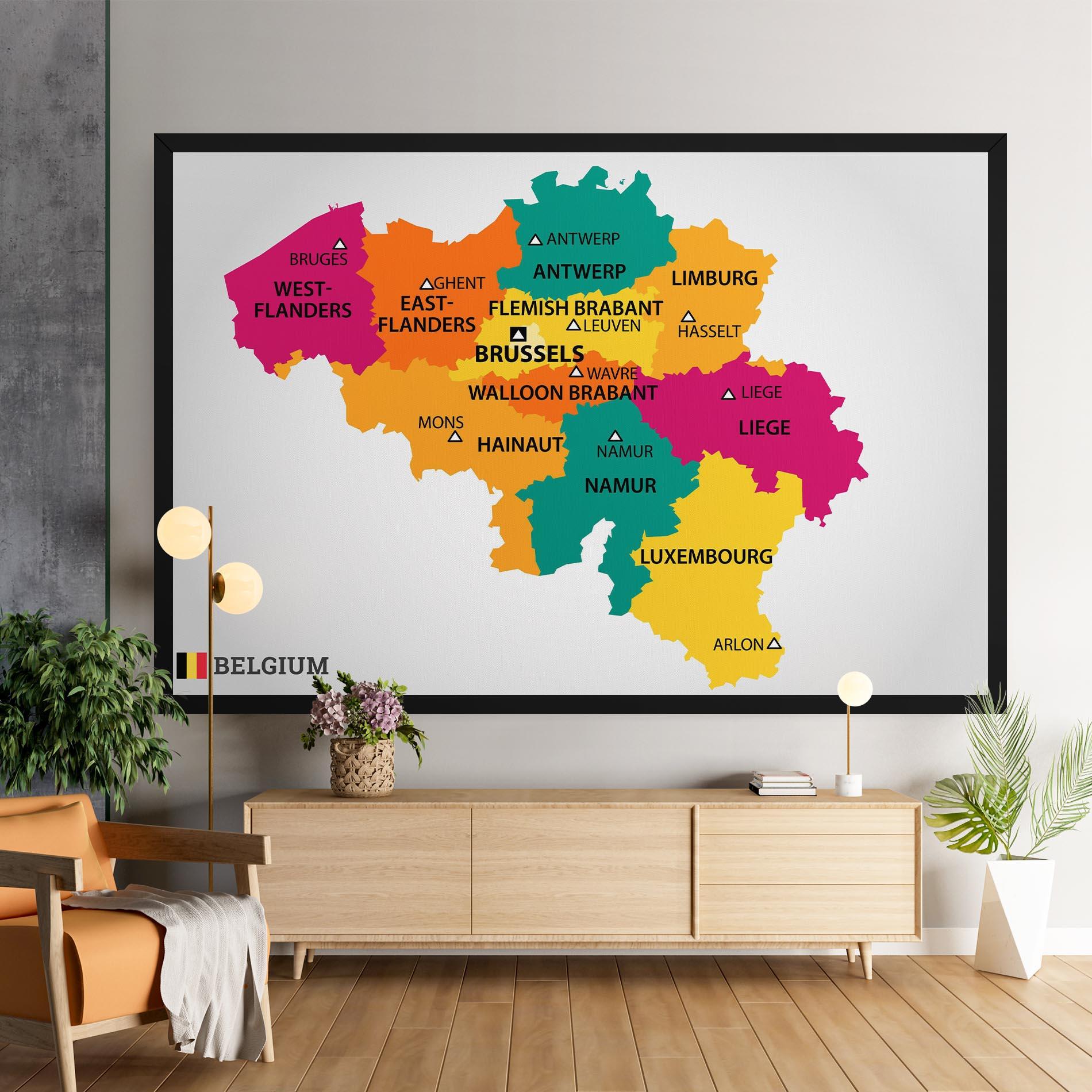 Vászonkép Belgium Color Map mockup 9