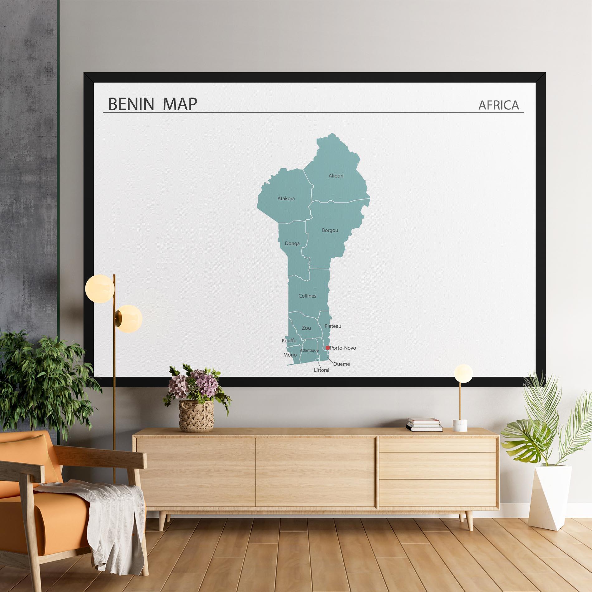 Vászonkép Benin Map mockup 9