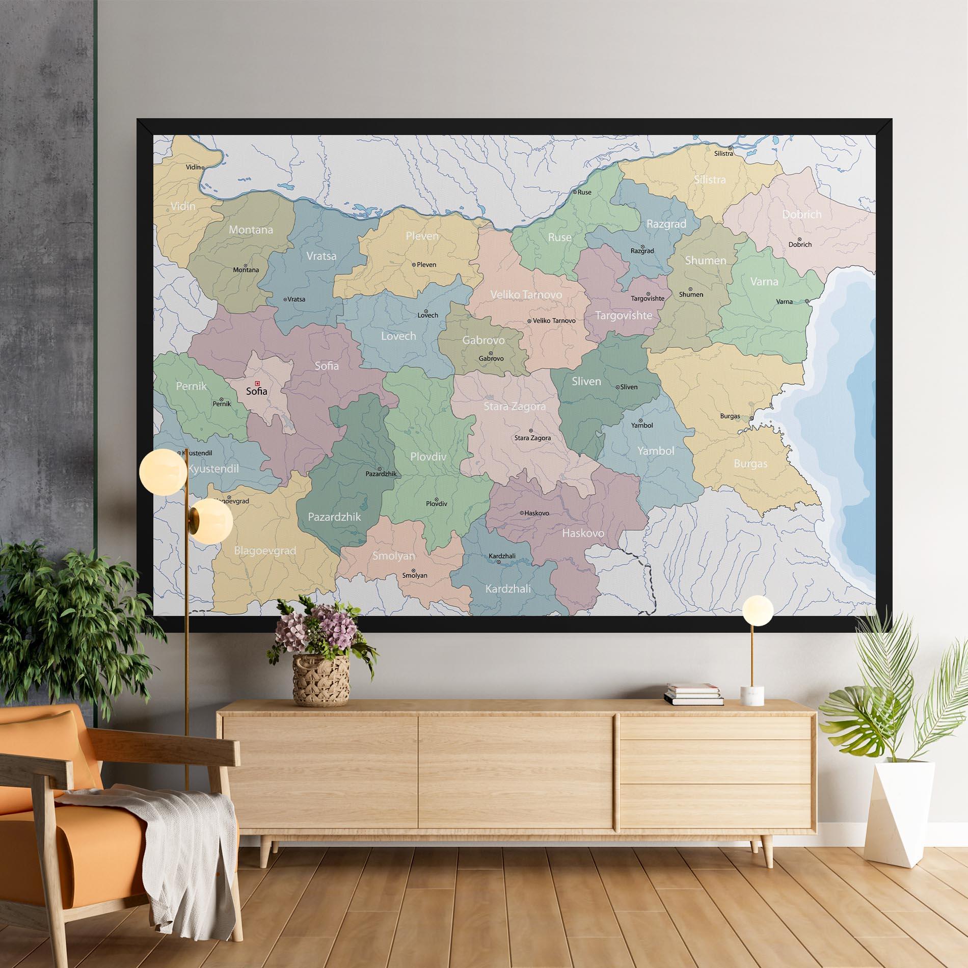 Vászonkép Bulgaria Map mockup 9