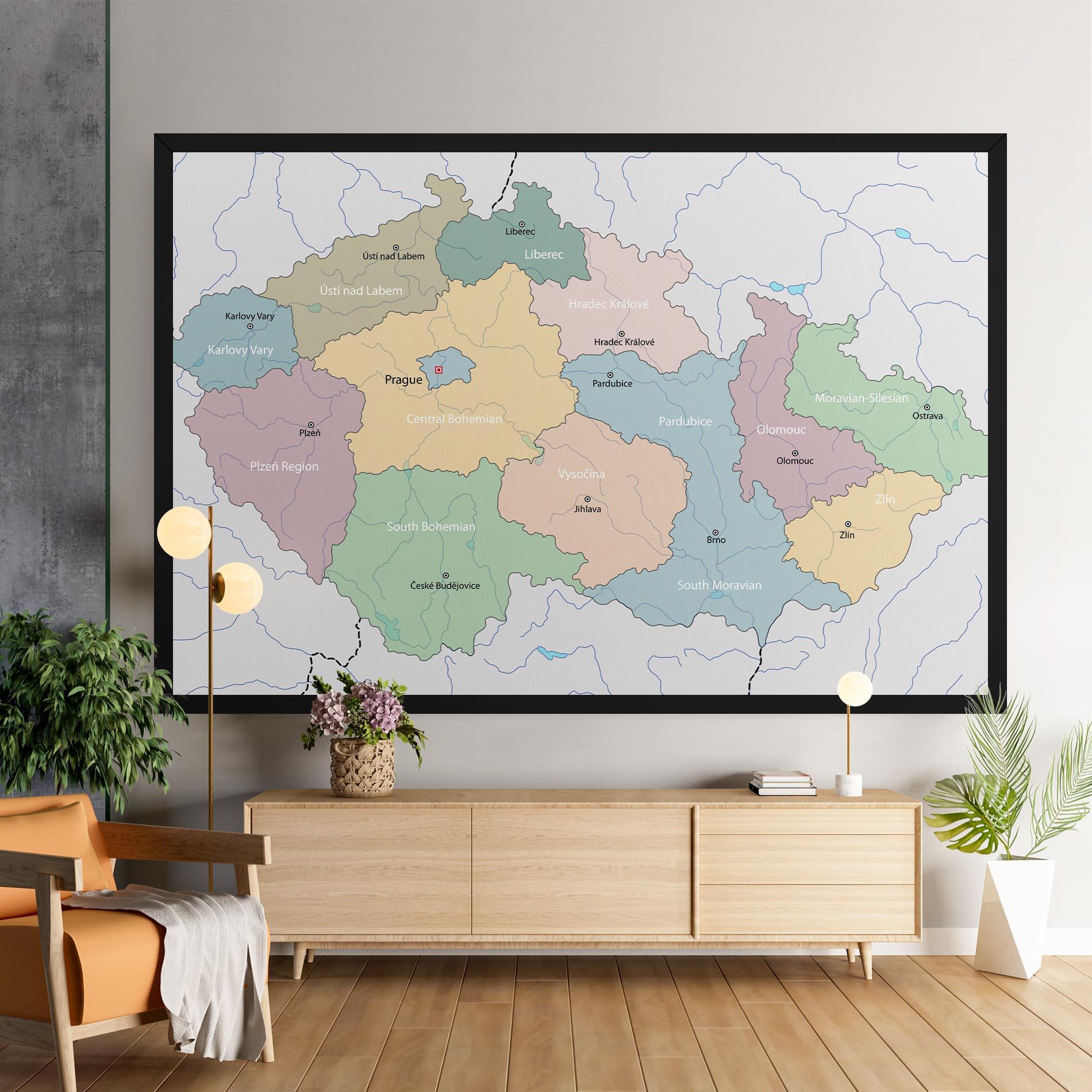 Vászonkép Czech Republic Map mockup 9