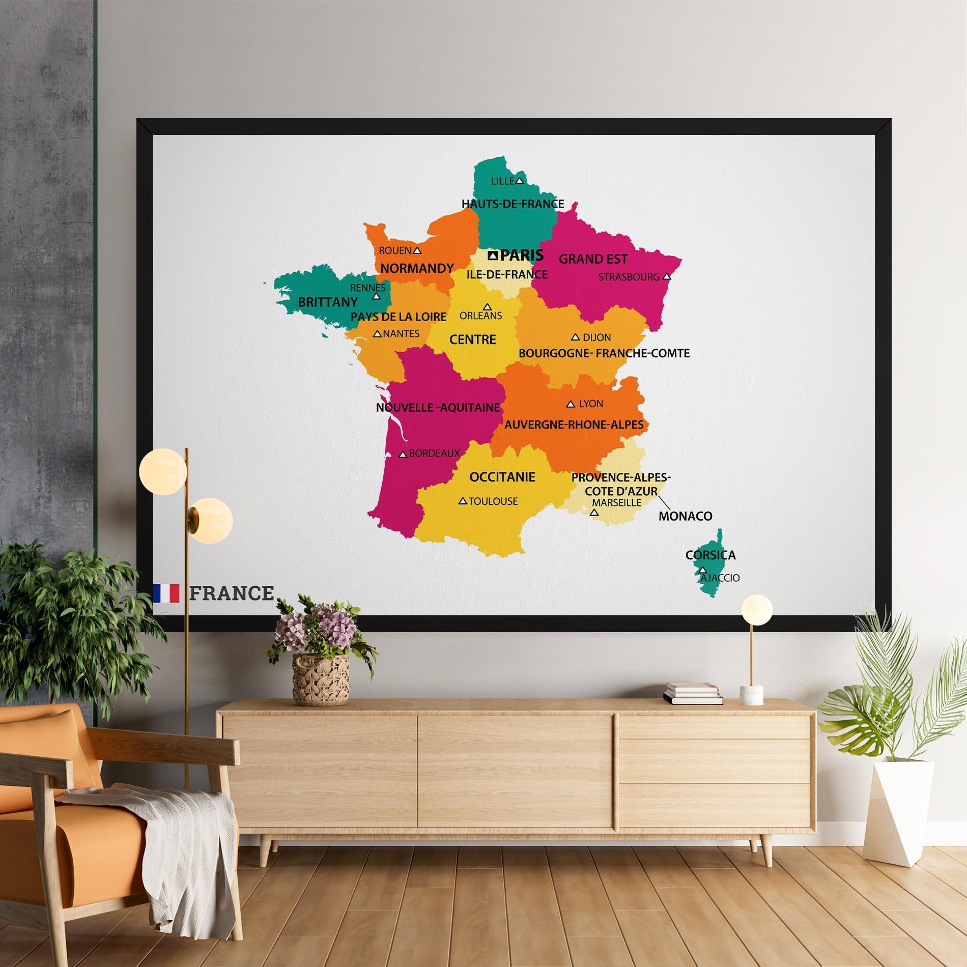 Vászonkép France Color Map mockup 9