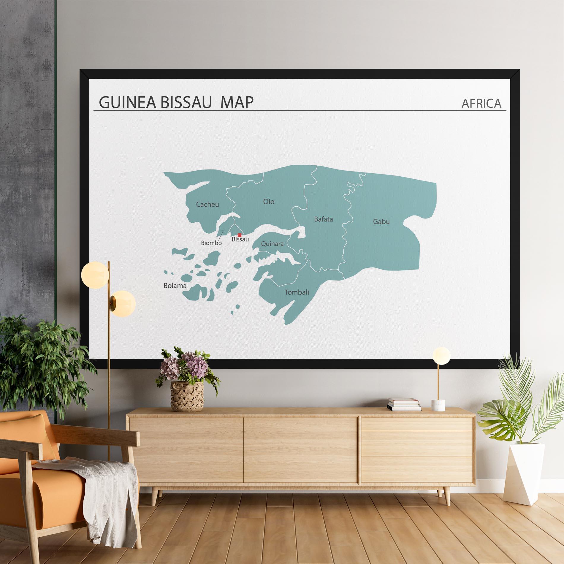 Vászonkép Guinea Bissau Map mockup 9