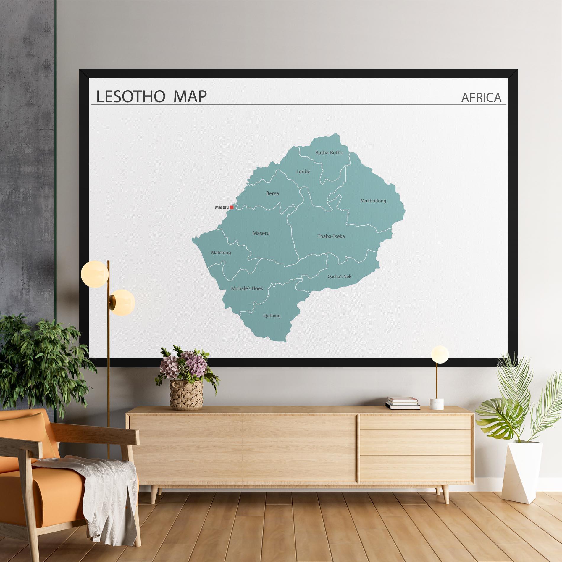 Vászonkép Lesotho Map mockup 9