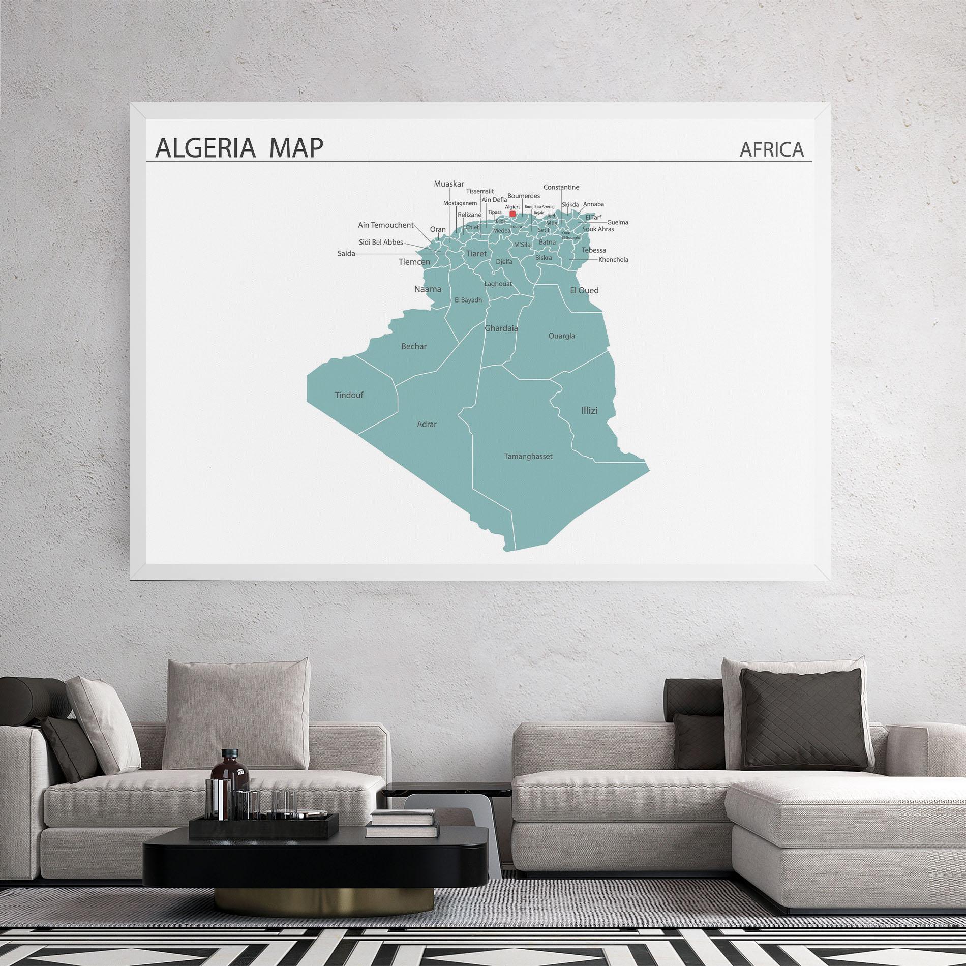 Vászonkép Algeria Map mockup 2