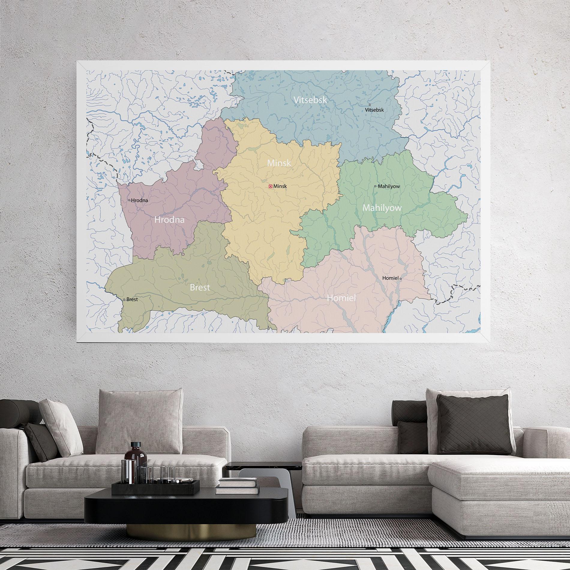 Vászonkép Belarus Map mockup 2