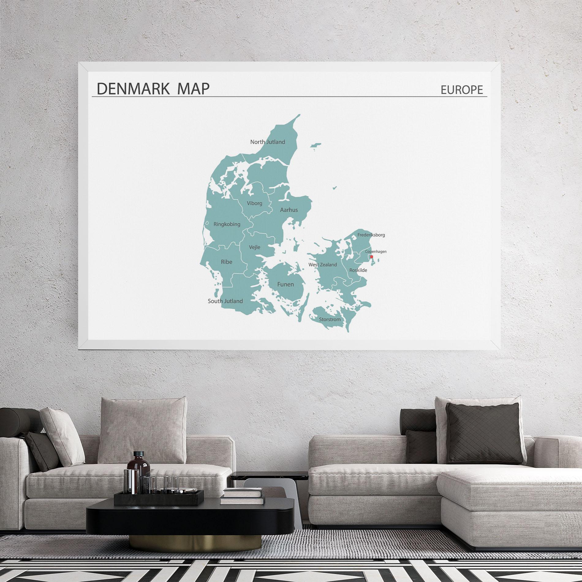 Vászonkép Denmark Map mockup 2