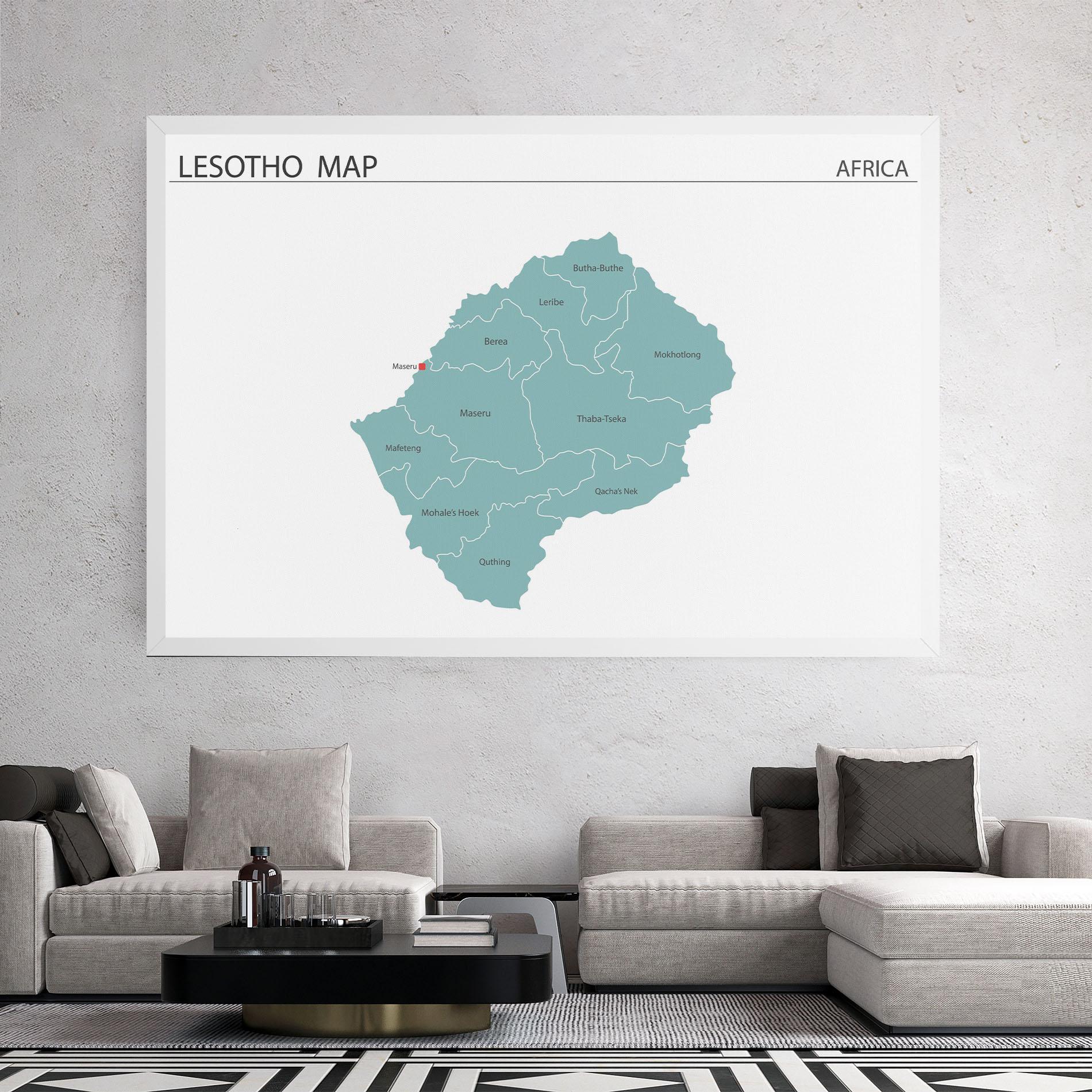 Vászonkép Lesotho Map mockup 2