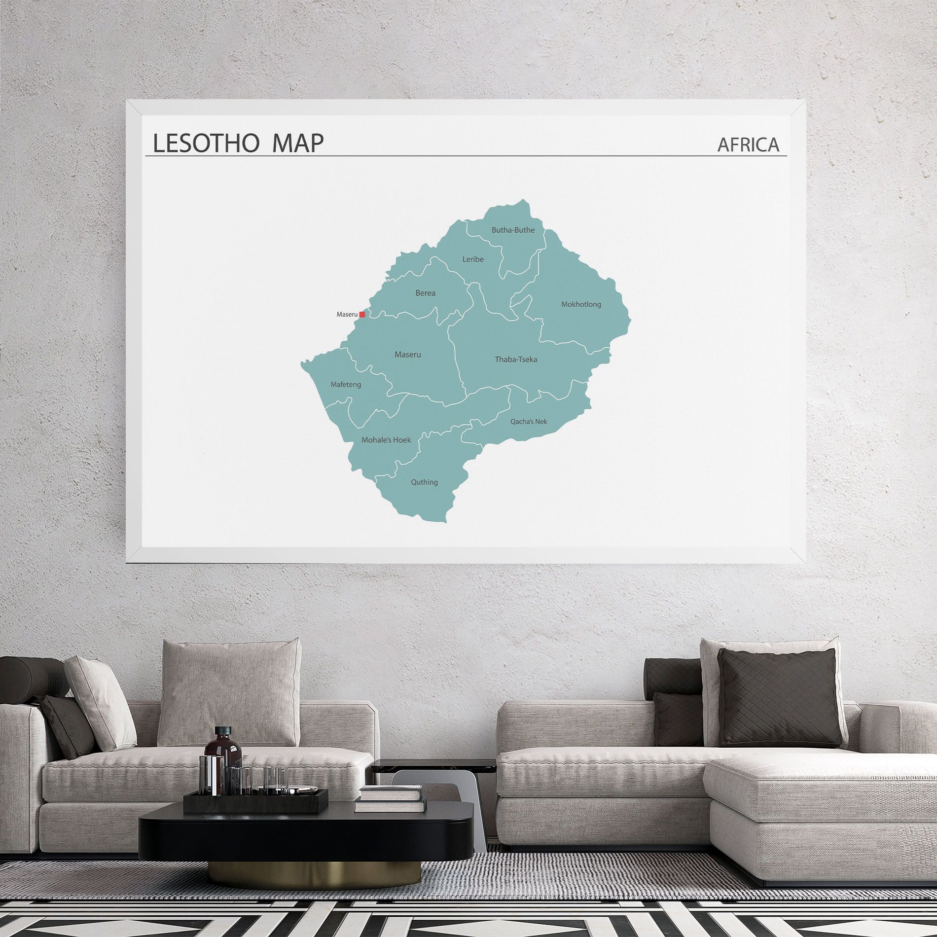 Lesotho Map mockup 2