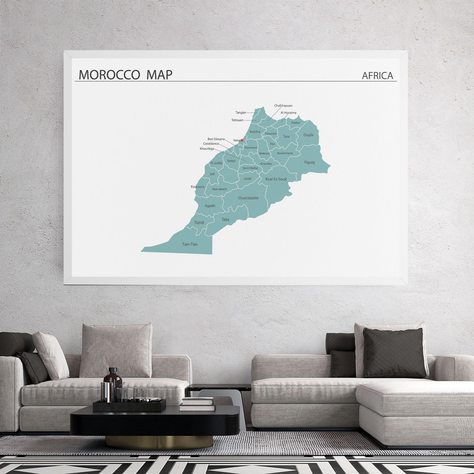 Vászonkép Morocco Map mockup 2
