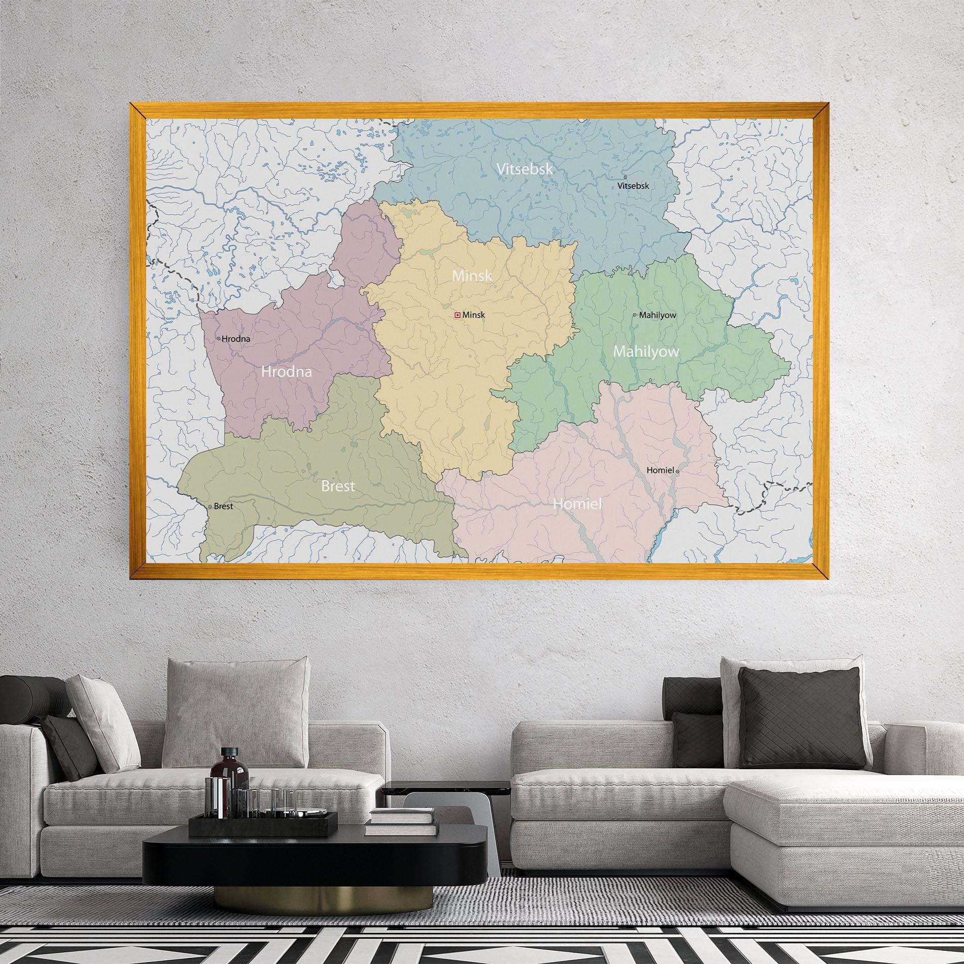 Vászonkép Belarus Map mockup 2