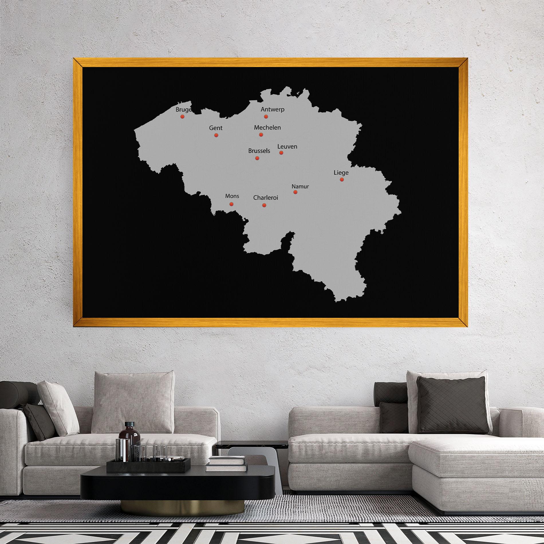 Vászonkép Belgium Map mockup 2