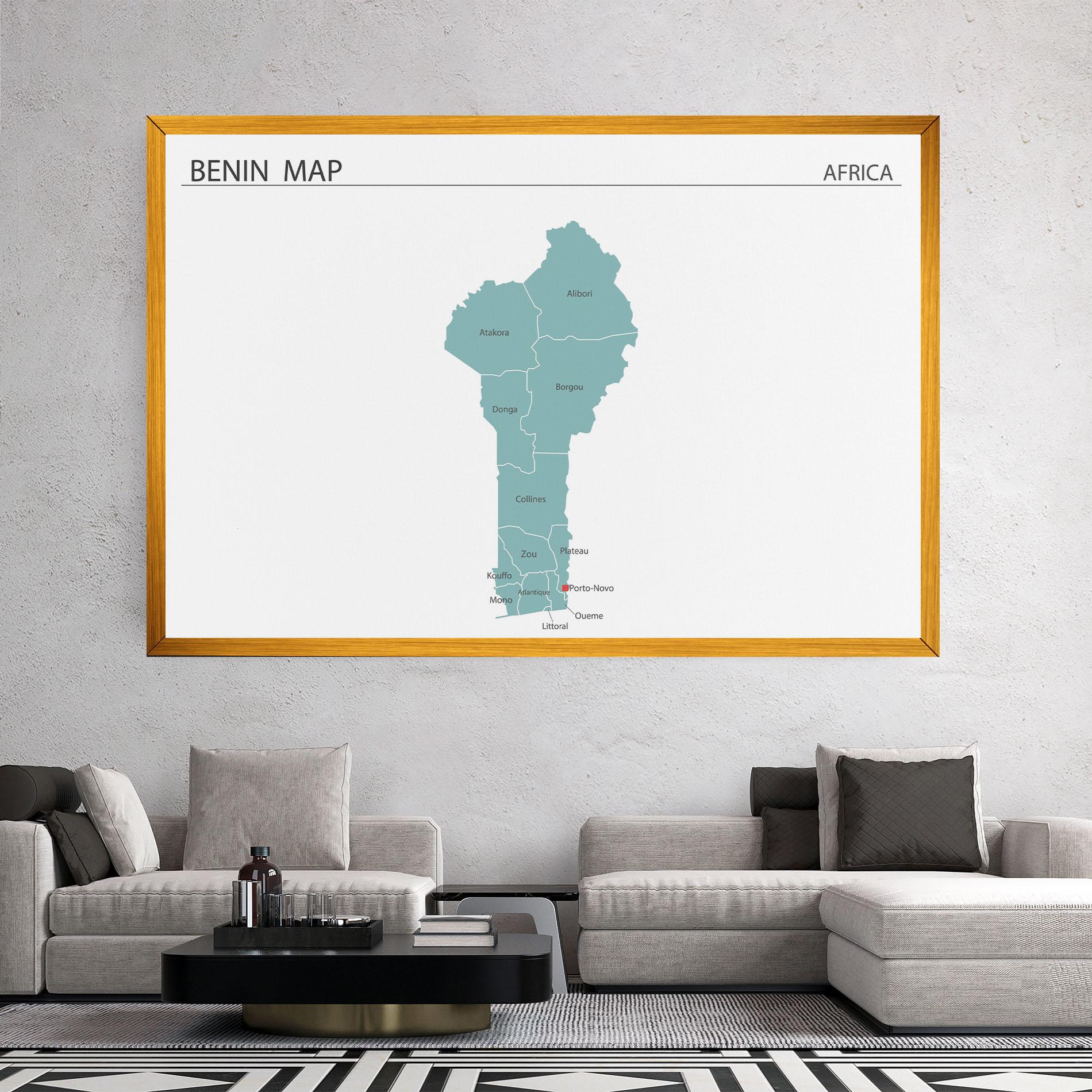Vászonkép Benin Map mockup 2